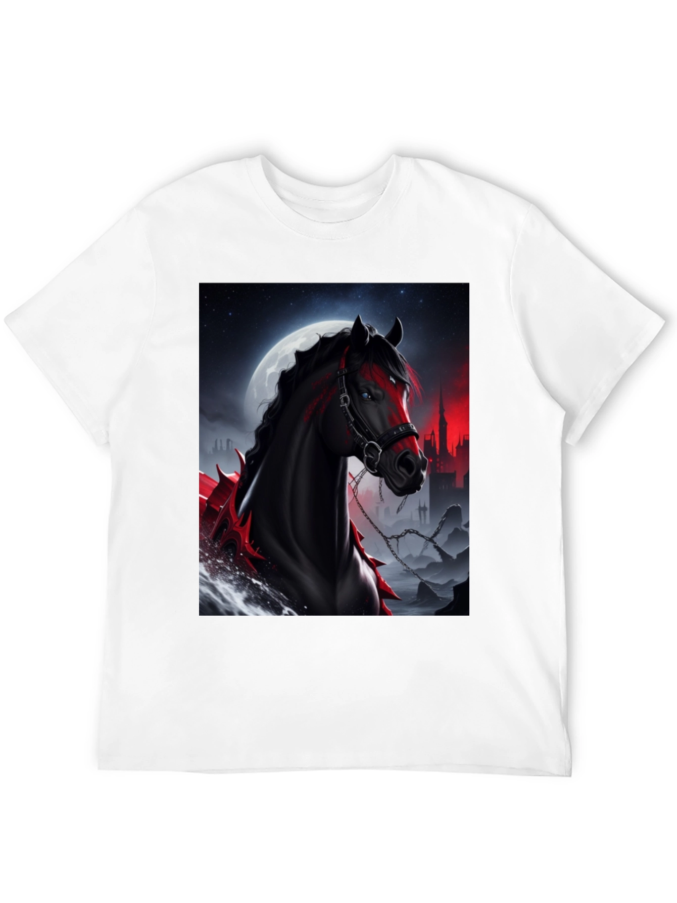 Horse Graphic Tee - Dark Fantasy Style