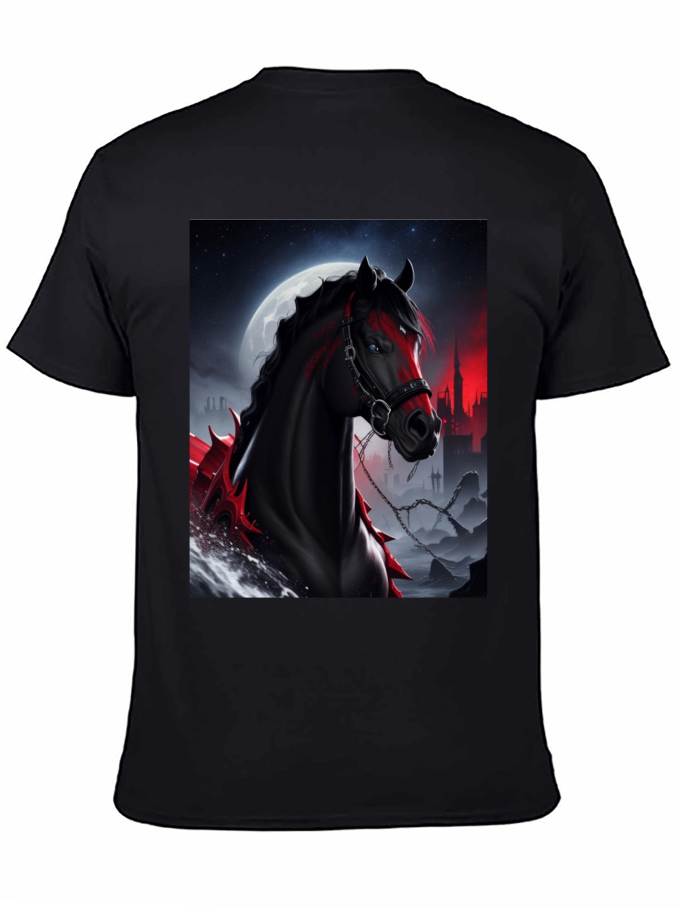 Horse Graphic Tee - Dark Fantasy Style