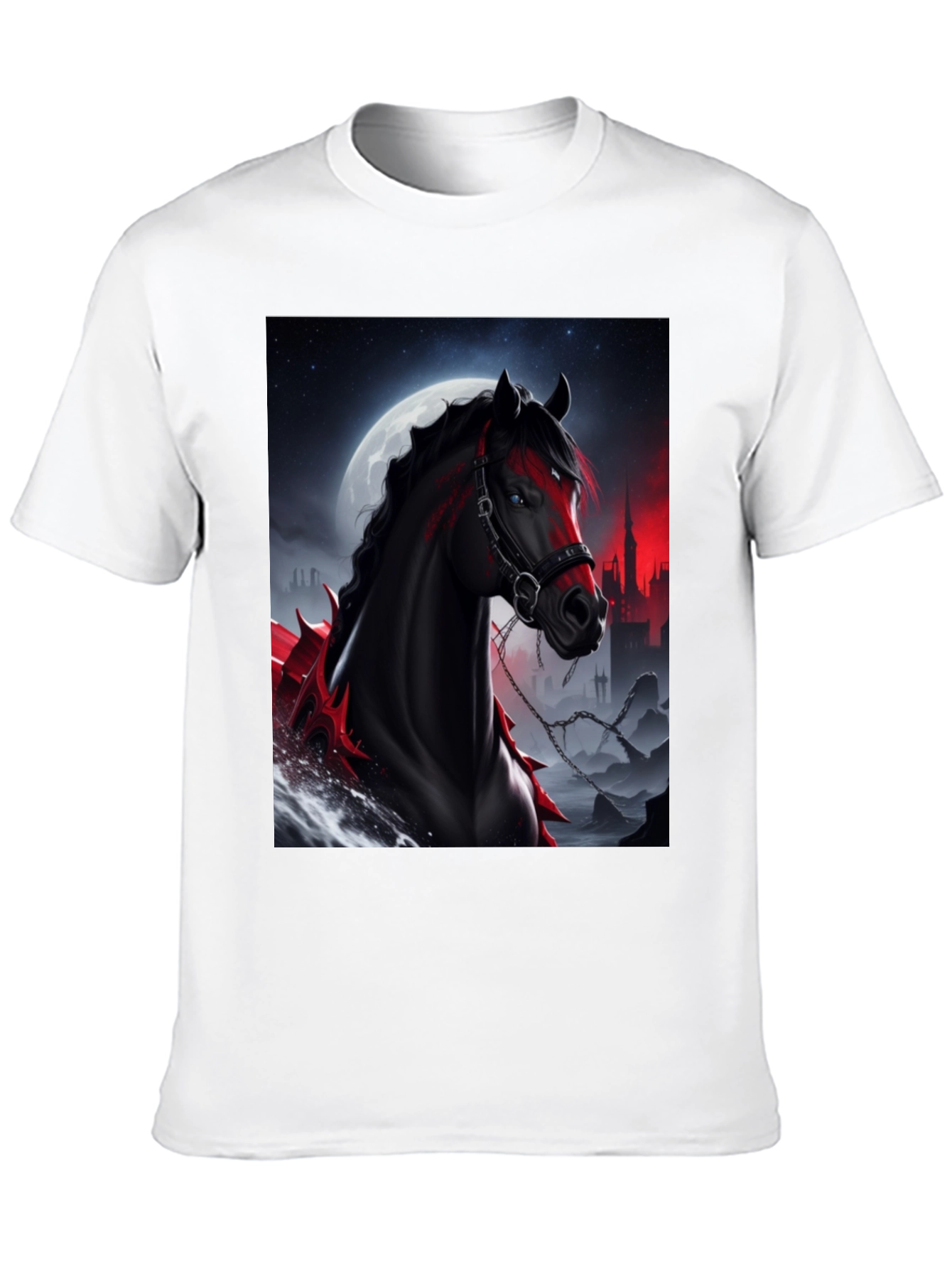Horse Graphic Tee - Dark Fantasy Style