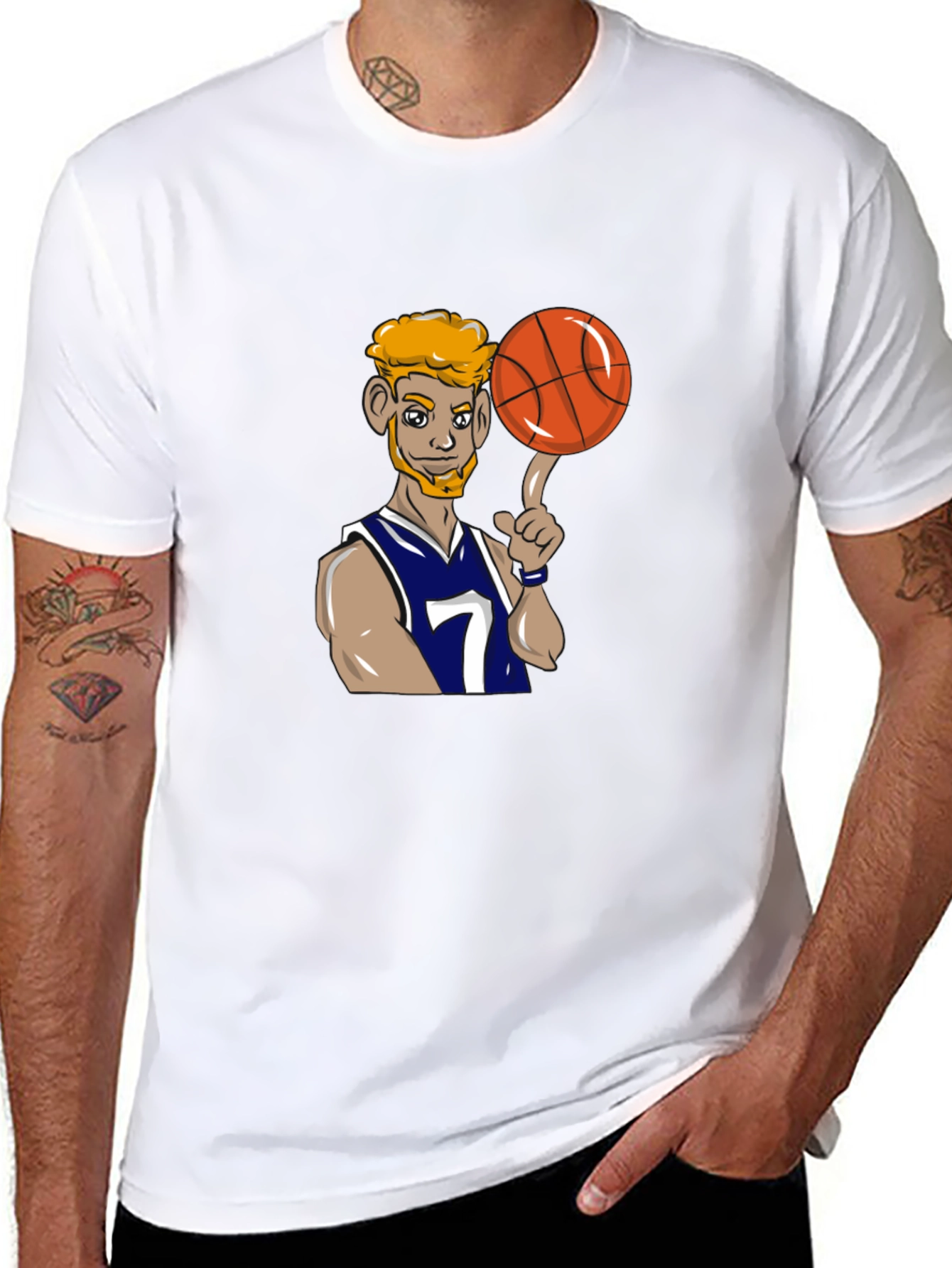 Cartoon Basketball Player Graphic Tee