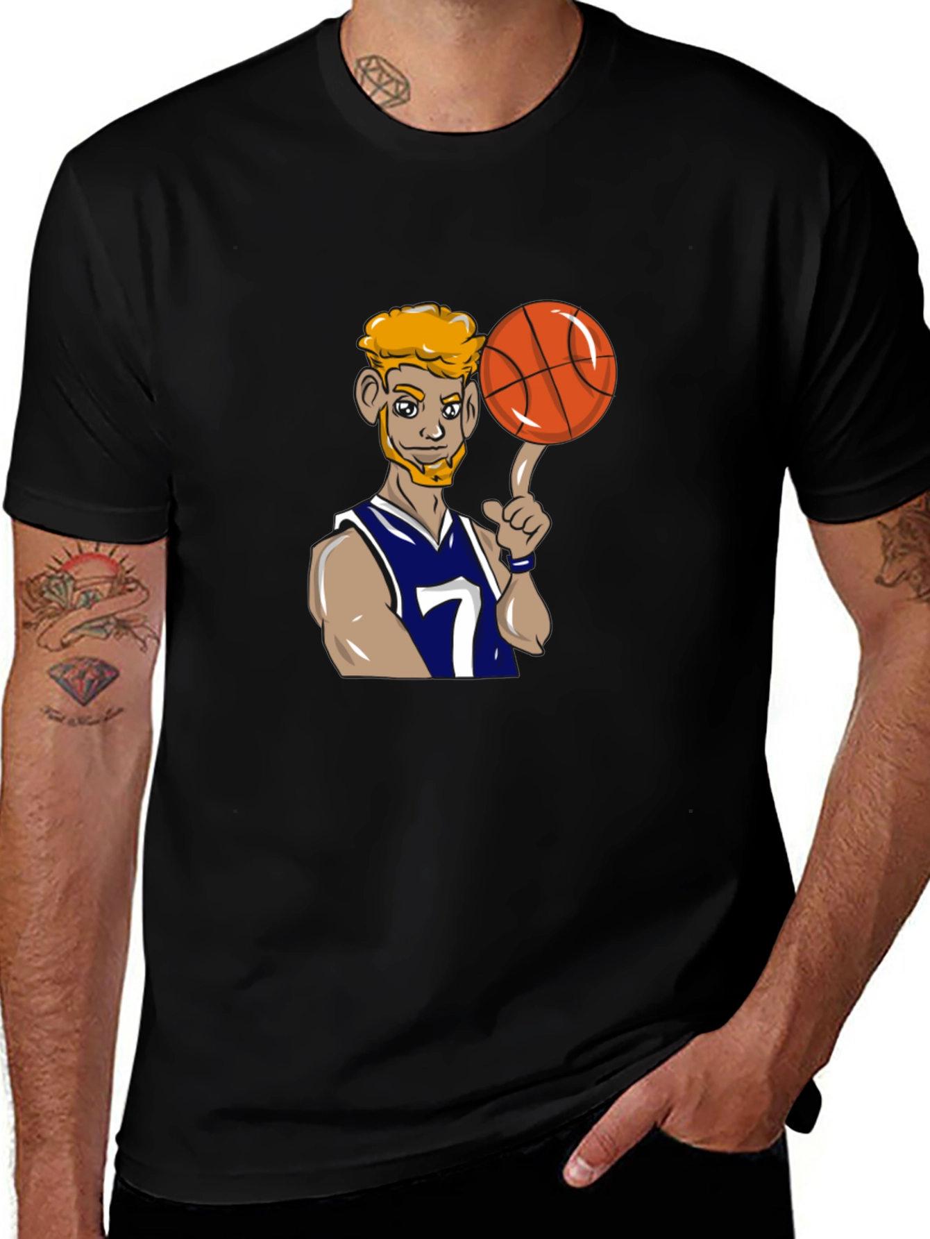 Cartoon Basketball Player Graphic Tee