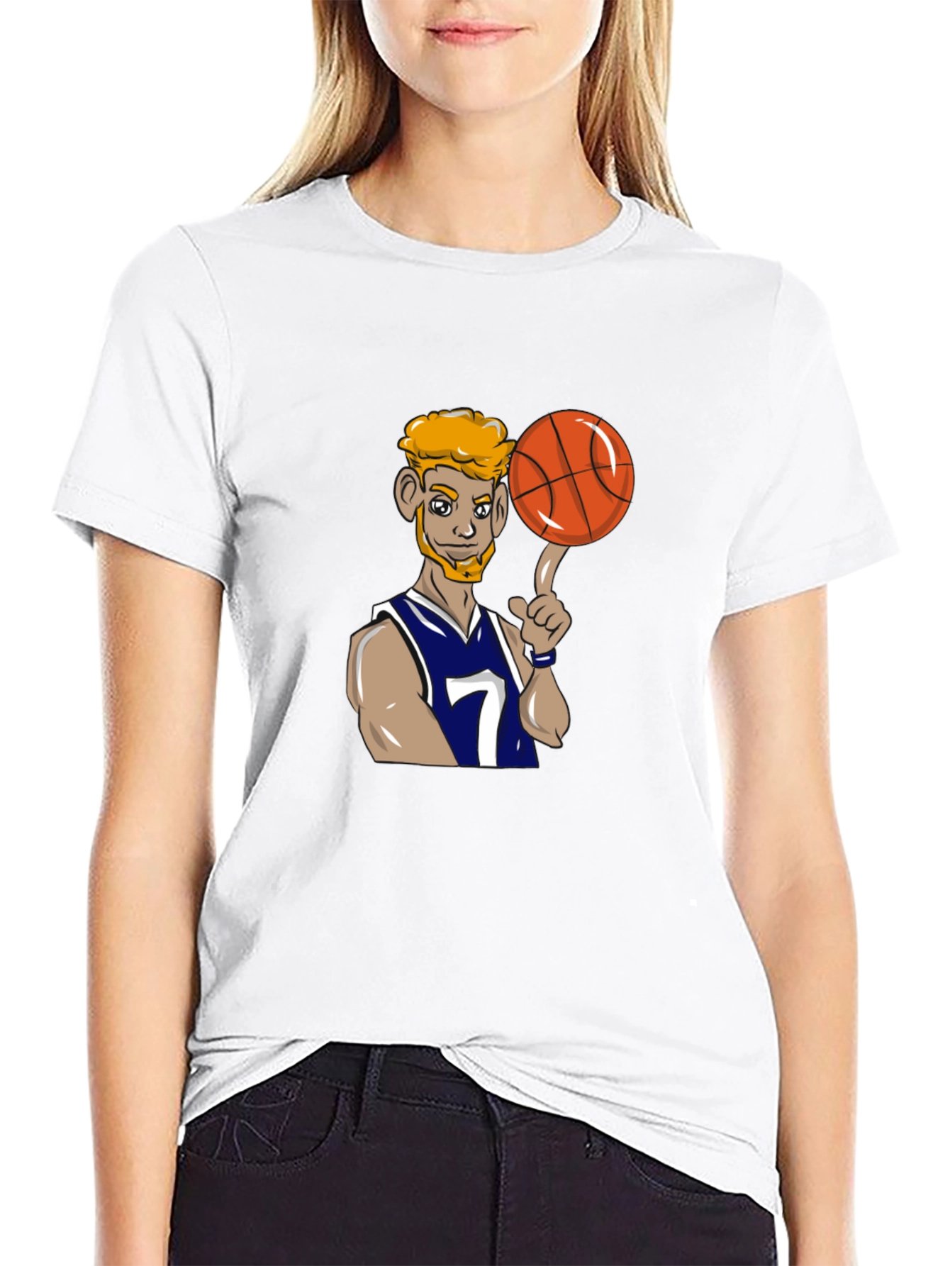 Cartoon Basketball Player Graphic Tee