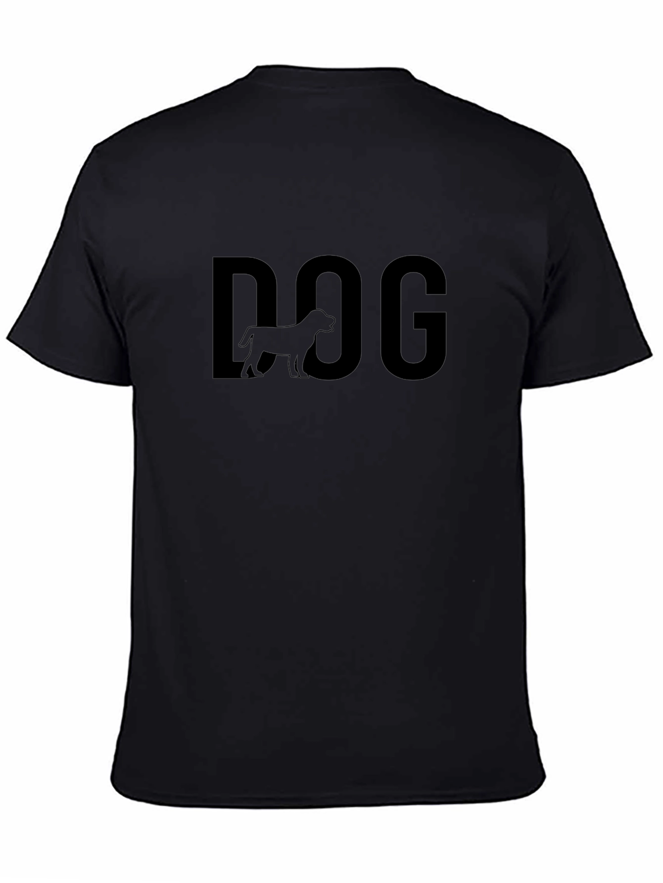 Dog Graphic Tee - Black Cotton T-Shirt