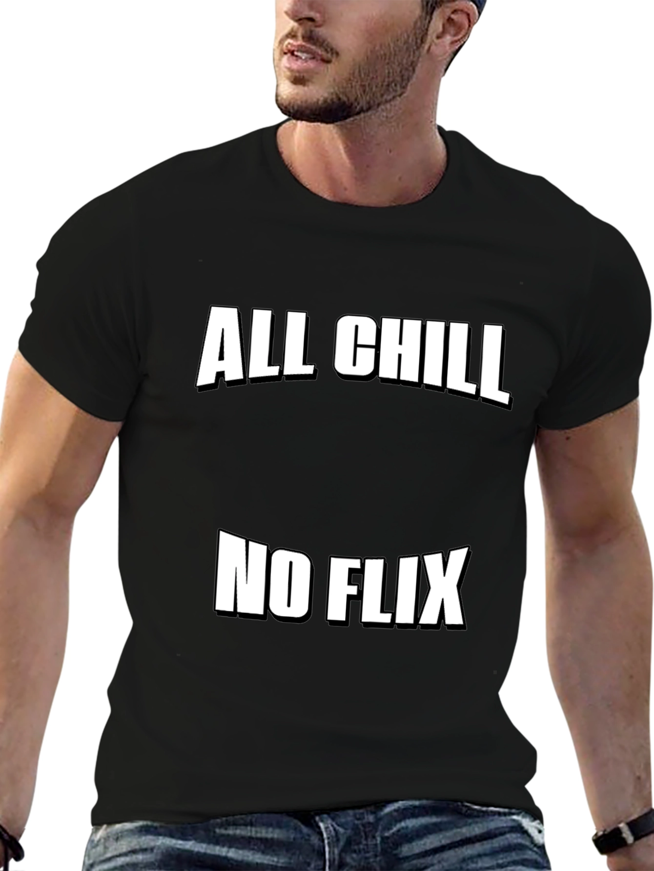 All Chill No Flix Graphic Tee - Relaxed Style