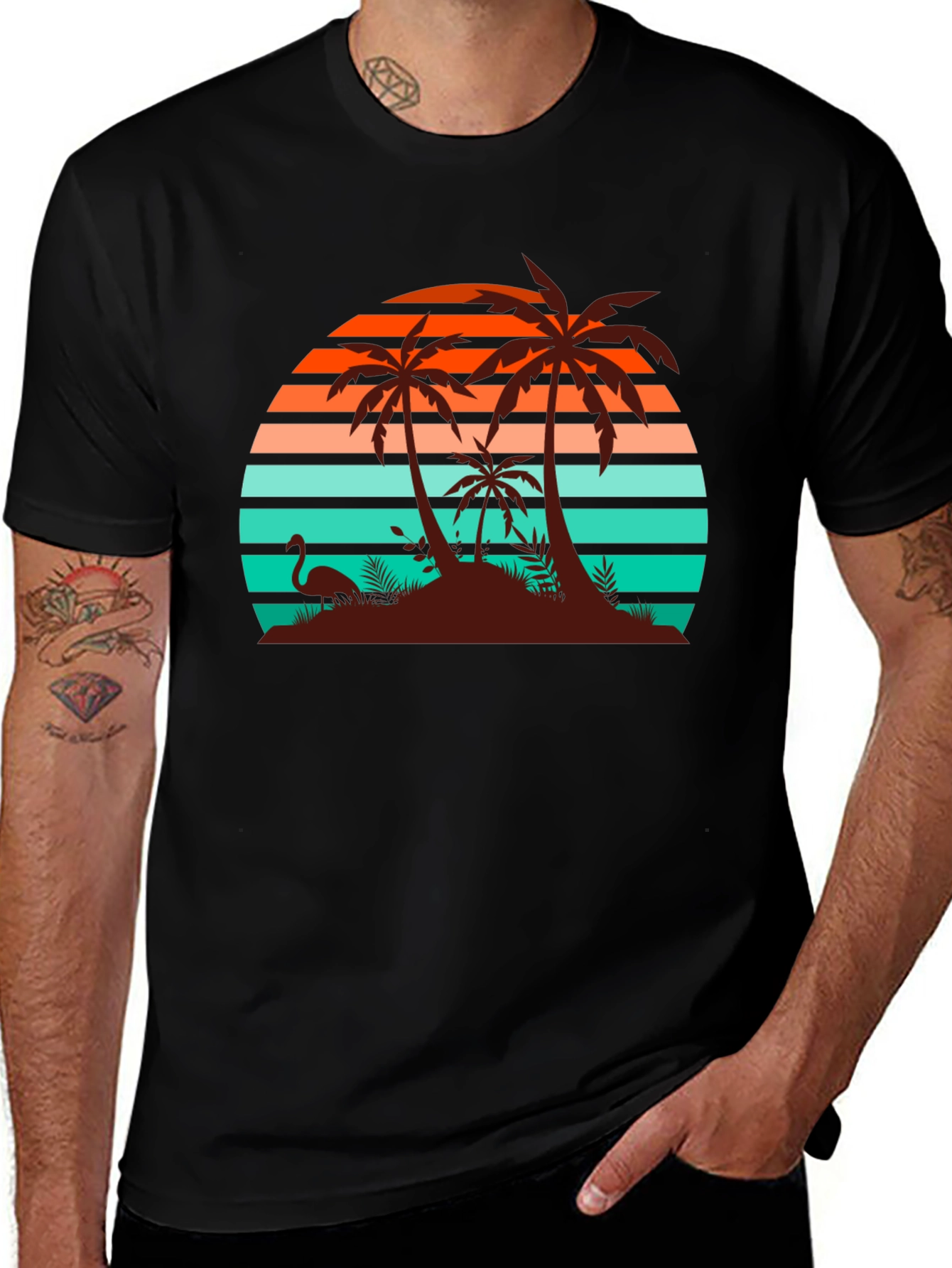 Retro Sunset Palm Tree T-Shirt