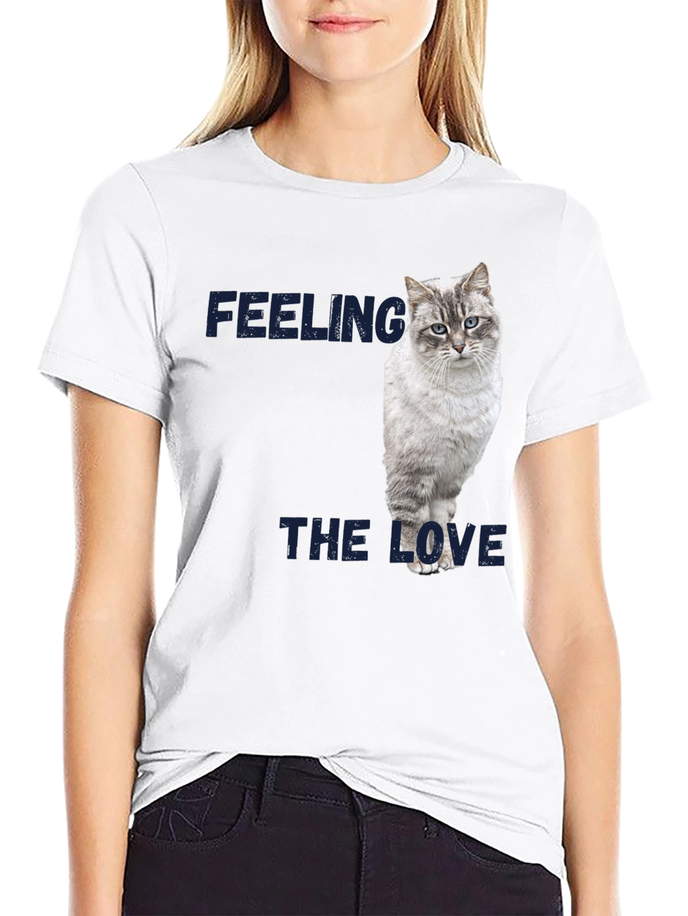 Feeling the Love Cat Graphic T-Shirt