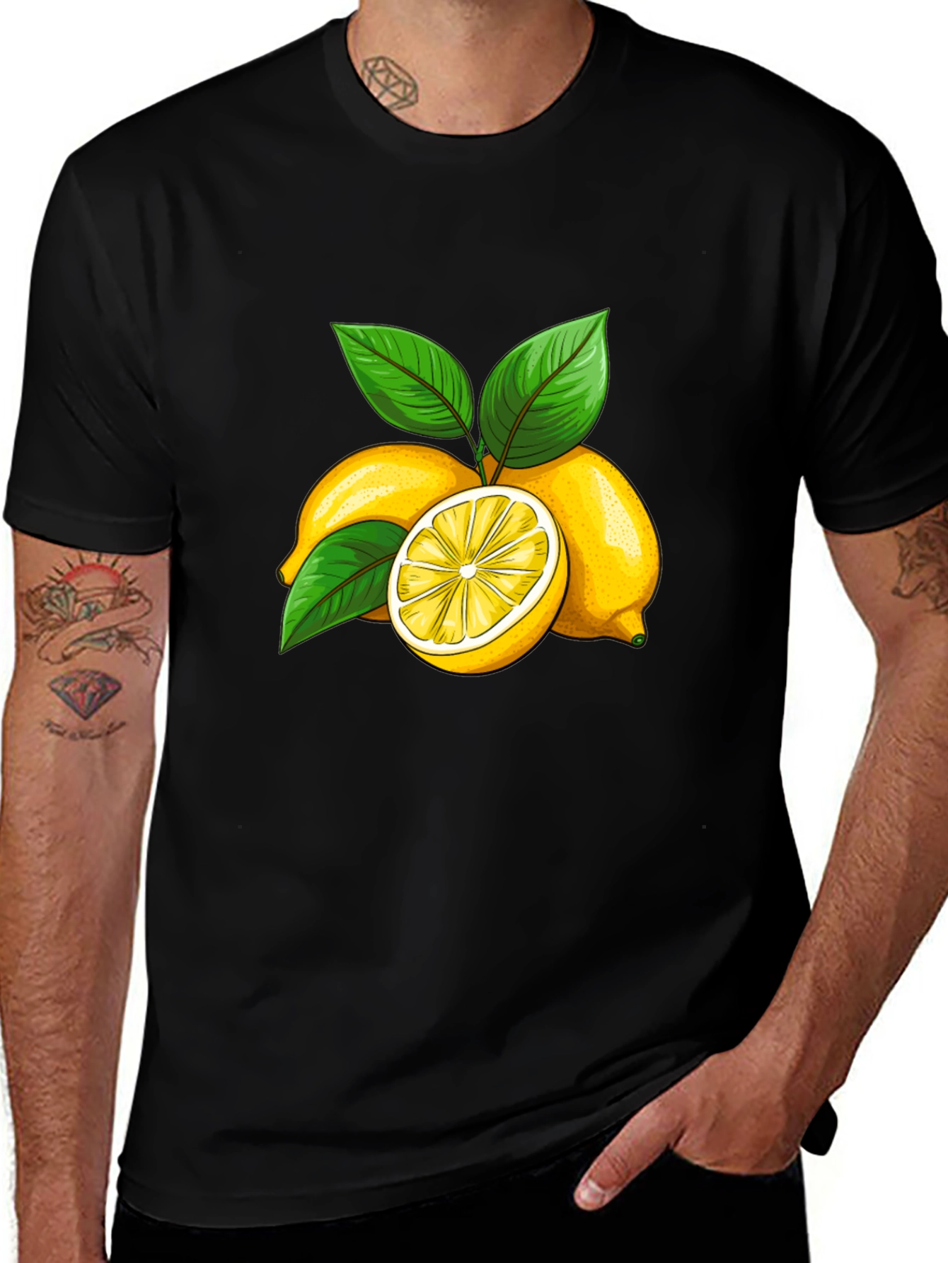 Lemon Graphic Tee - Fresh & Zesty Black T-Shirt