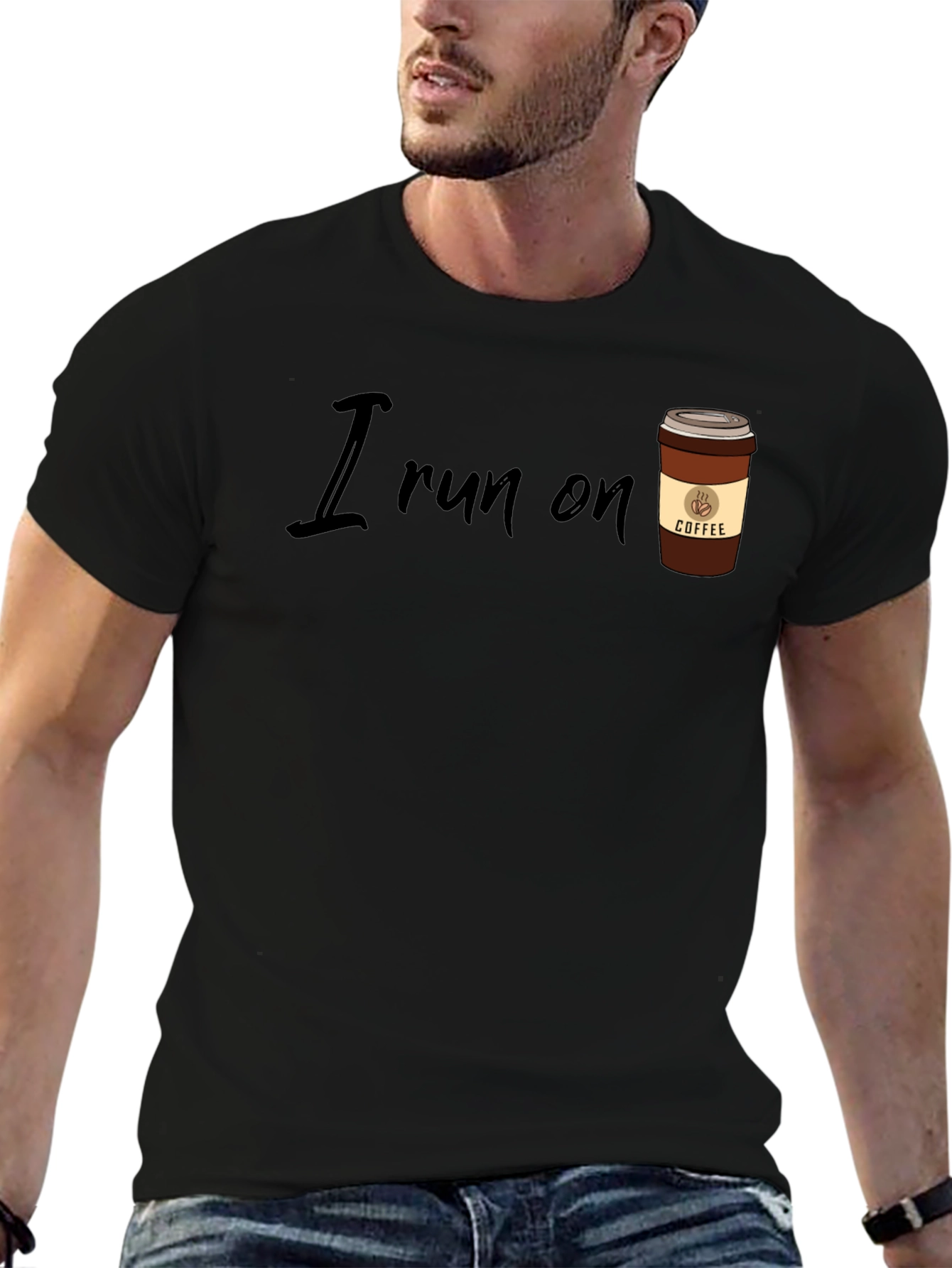 I Run On Coffee T-Shirt - Black