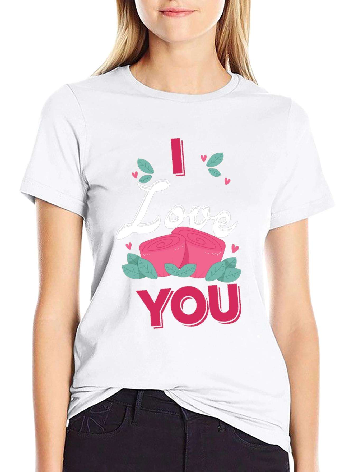 I Love You Roses Graphic Tee Shirt