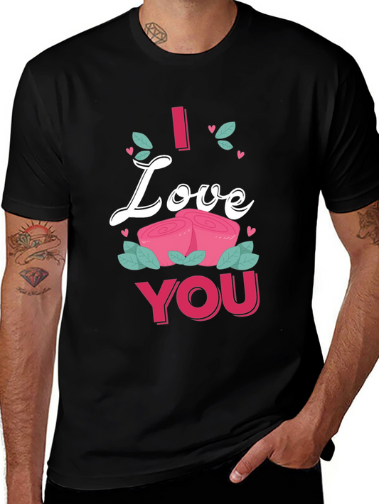 I Love You Roses Graphic Tee Shirt