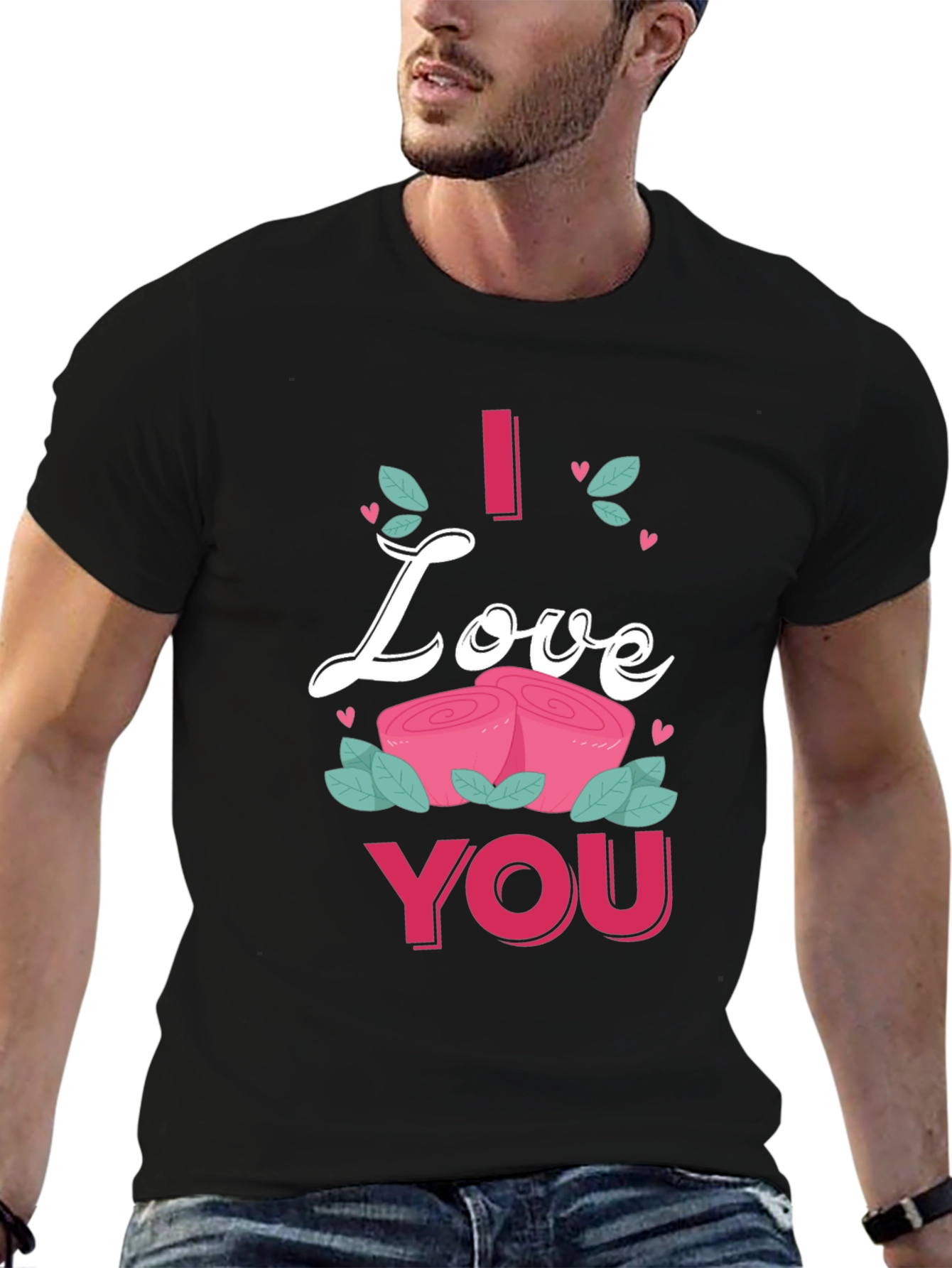 I Love You Roses Graphic Tee Shirt