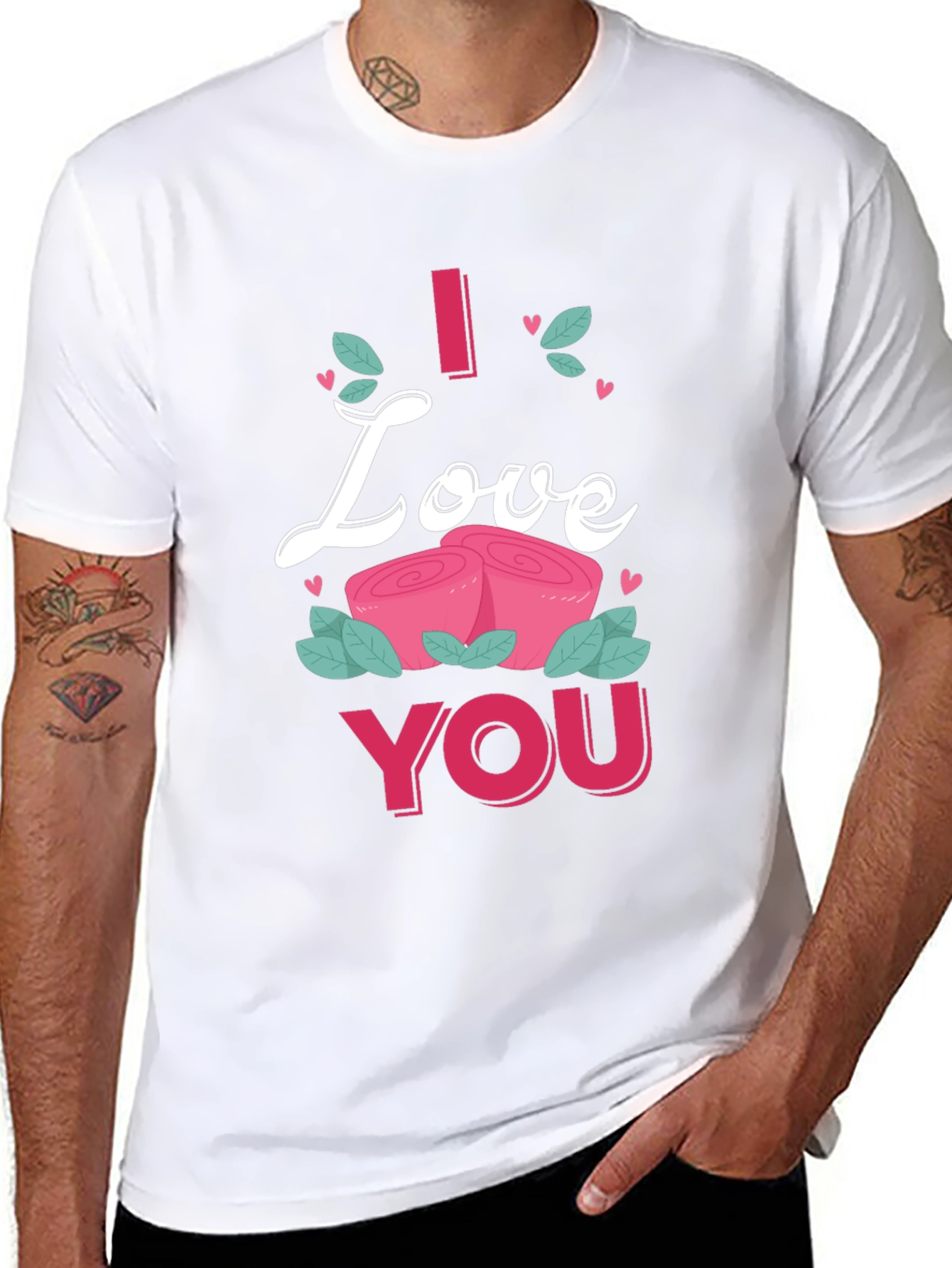 I Love You Roses Graphic Tee Shirt