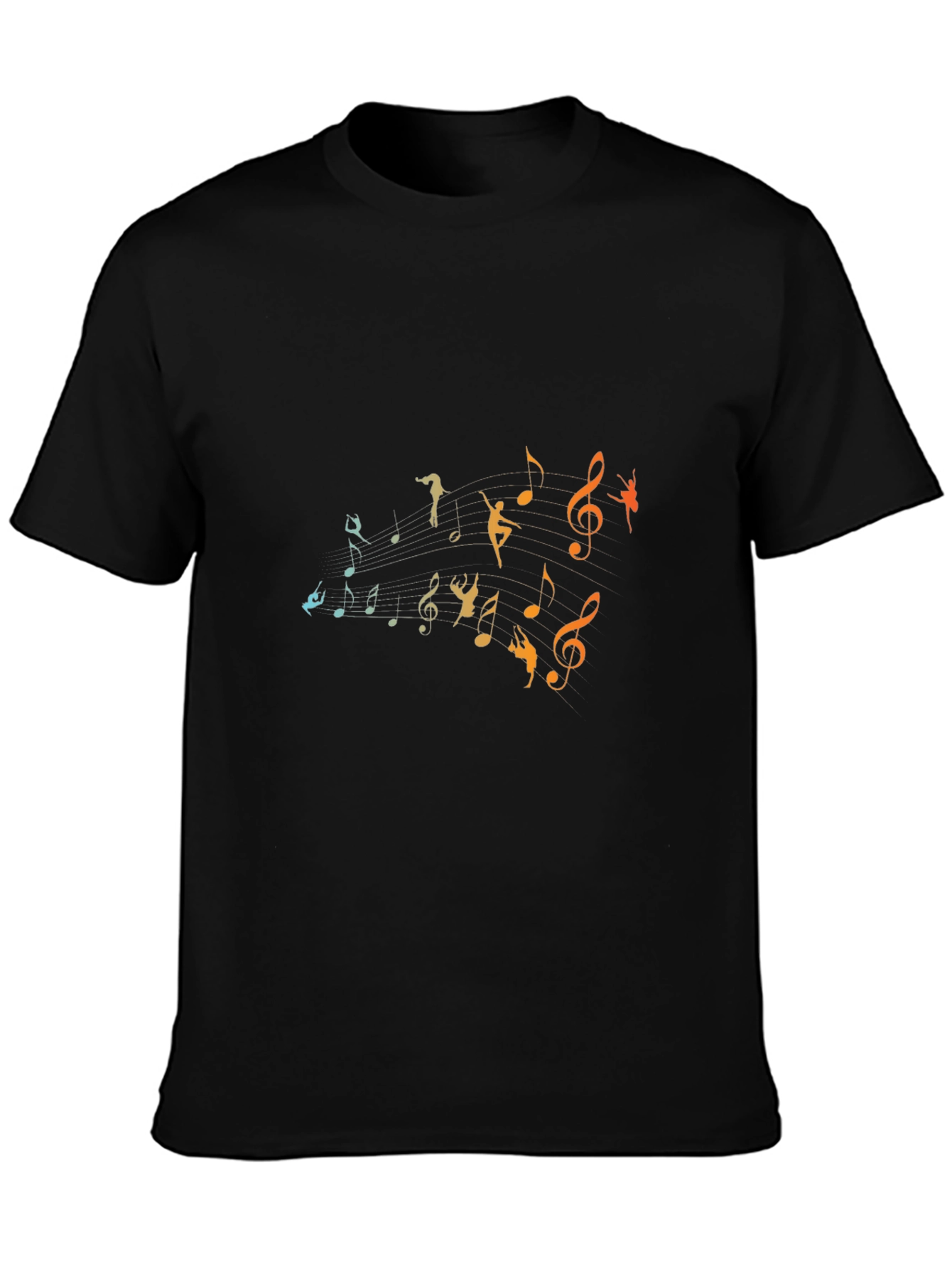 Musical Dancer Graphic Black T-Shirt