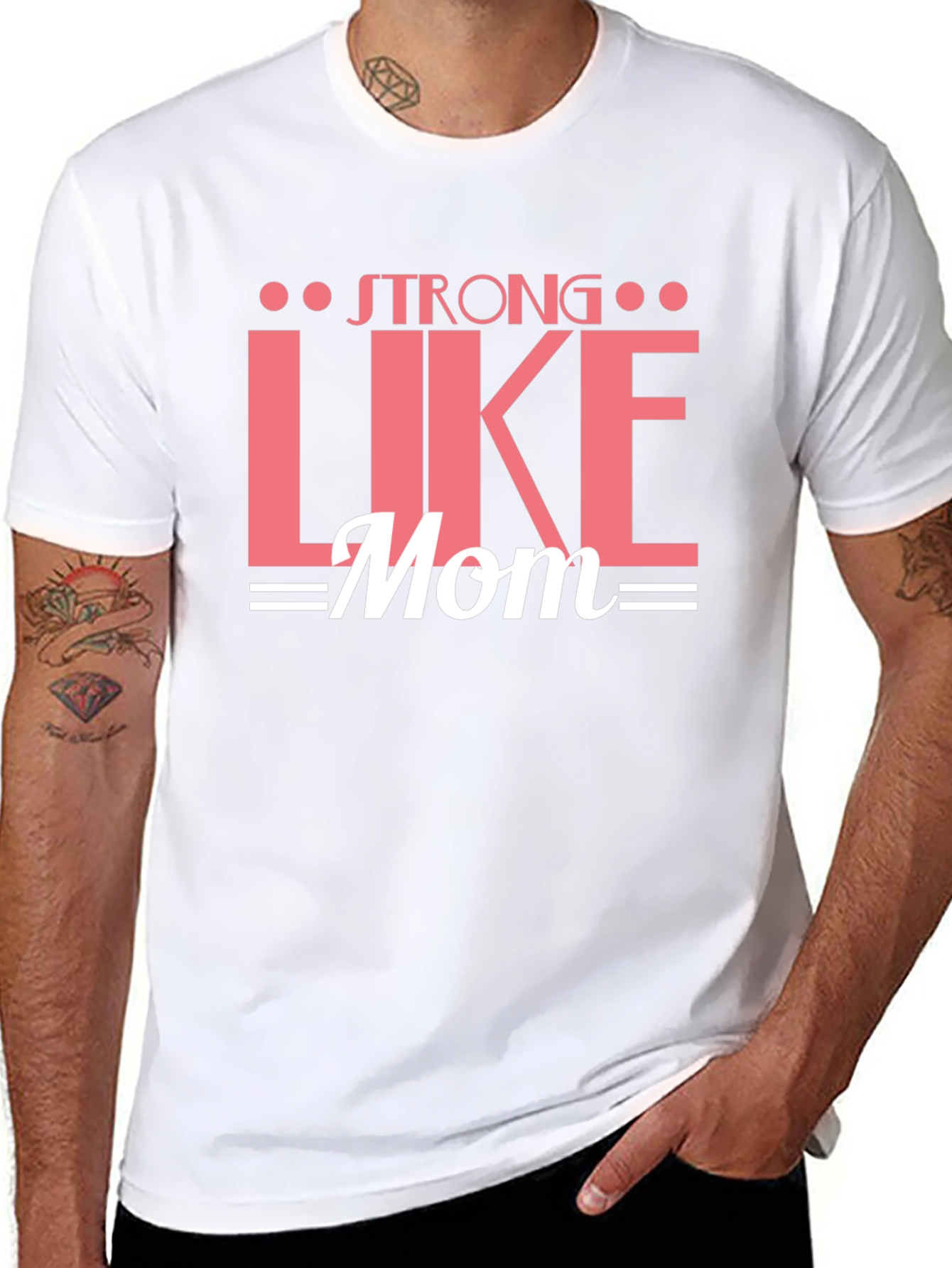 Strong Like Mom Graphic Tee - Black Cotton T-Shirt