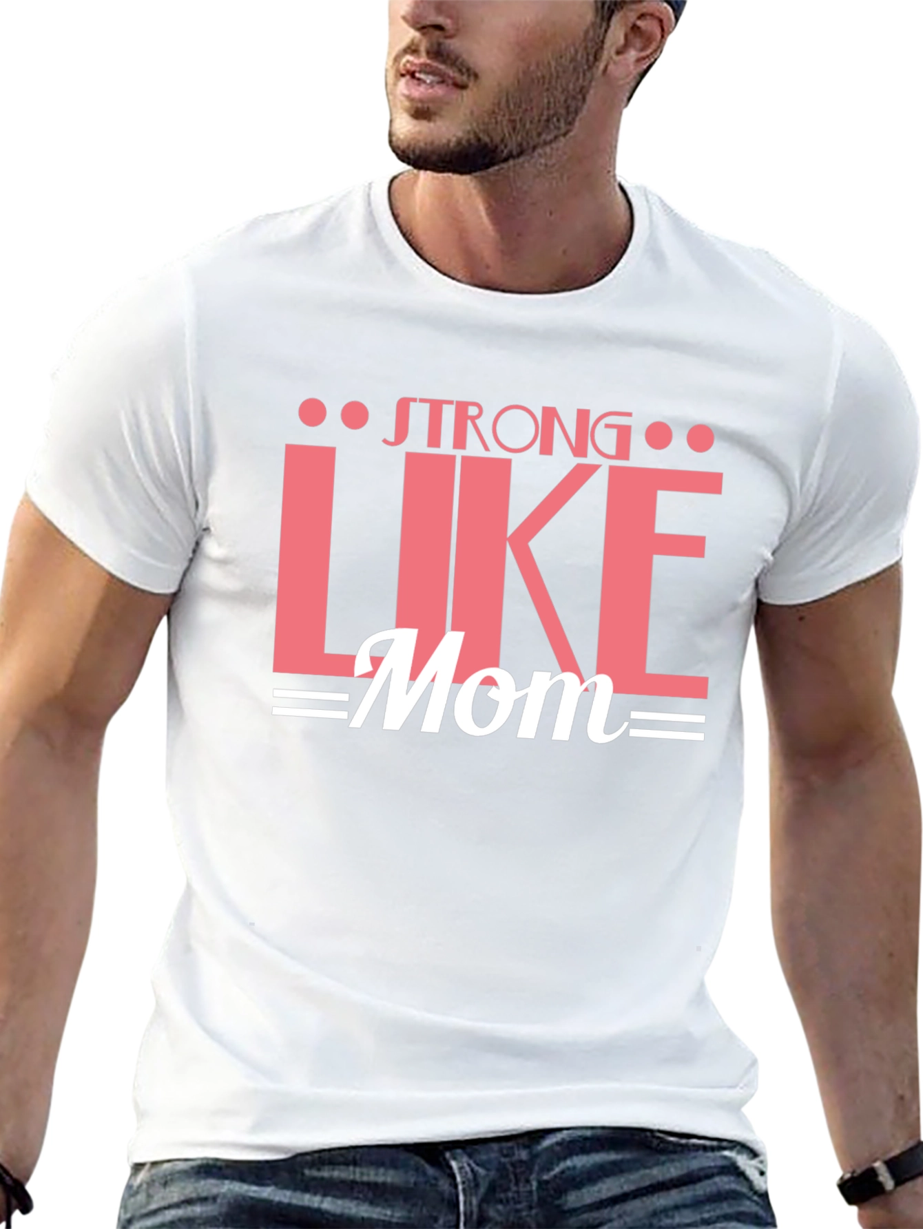 Strong Like Mom Graphic Tee - Black Cotton T-Shirt