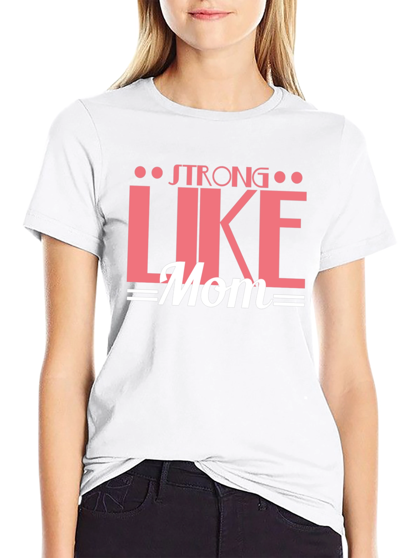 Strong Like Mom Graphic Tee - Black Cotton T-Shirt