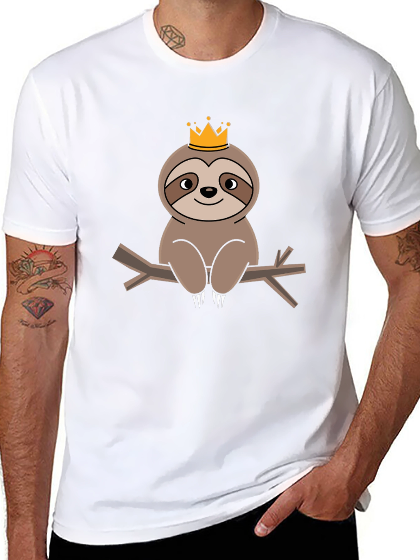 King Sloth T-Shirt - Adorable Cartoon Tee