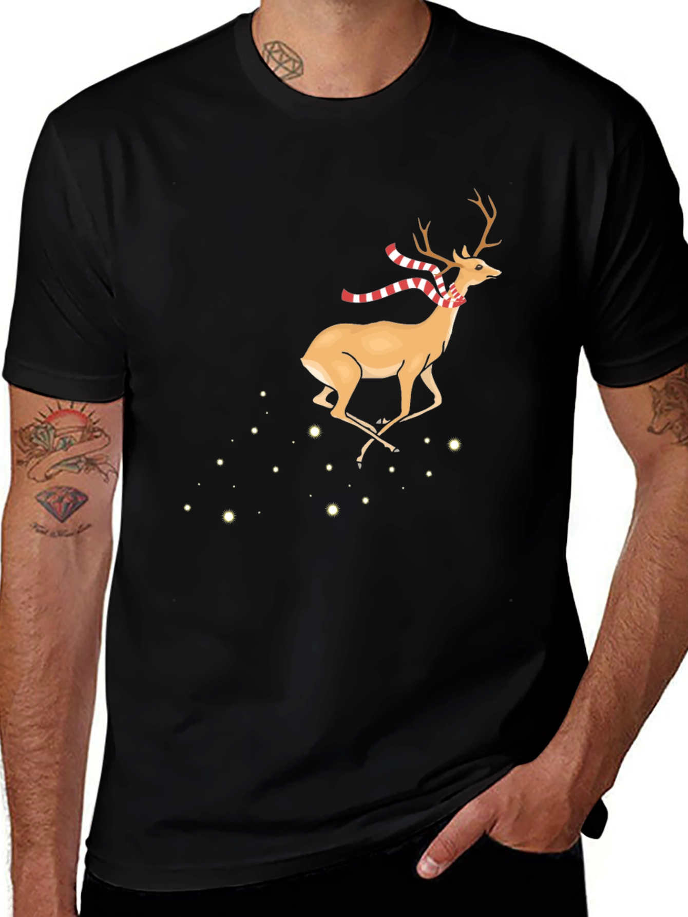 Festive Deer Graphic Tee - Holiday Style