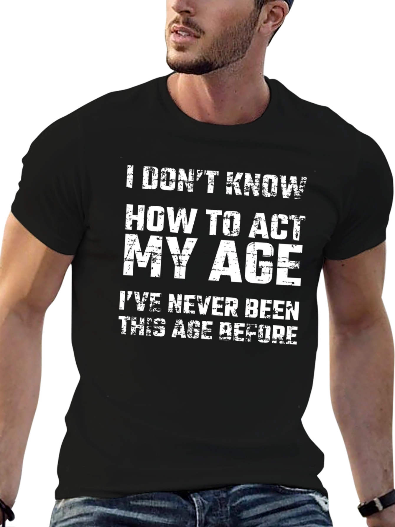 Funny Act My Age Black Graphic T-Shirt