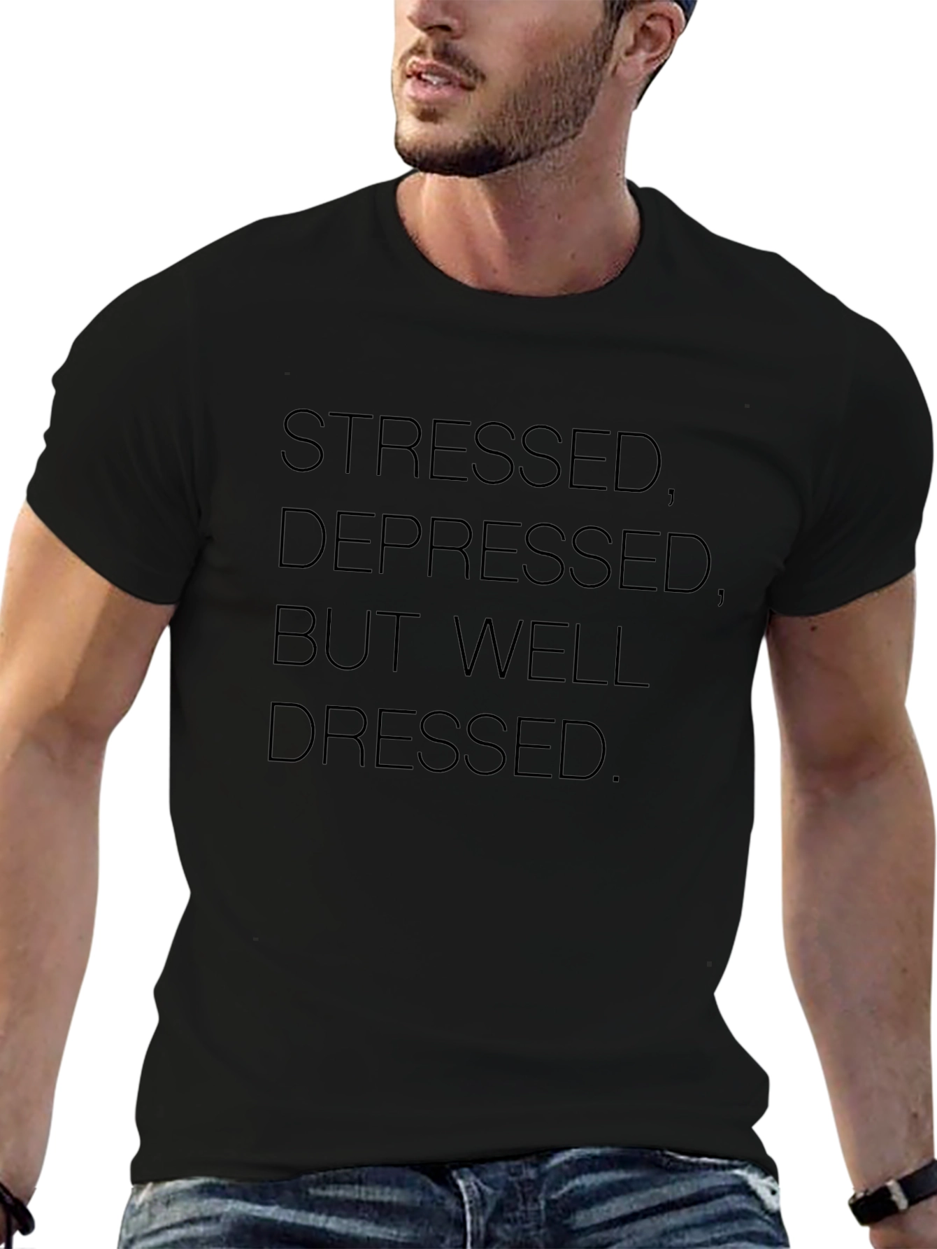 Stressed Depressed But Well Dressed Graphic Tee