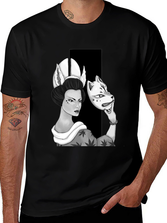 Geisha Mask T-Shirt: Unique Graphic Tee
