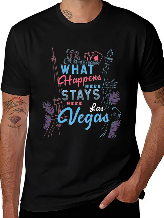 Las Vegas Graphic T-Shirt - What Happens Here Stays Here