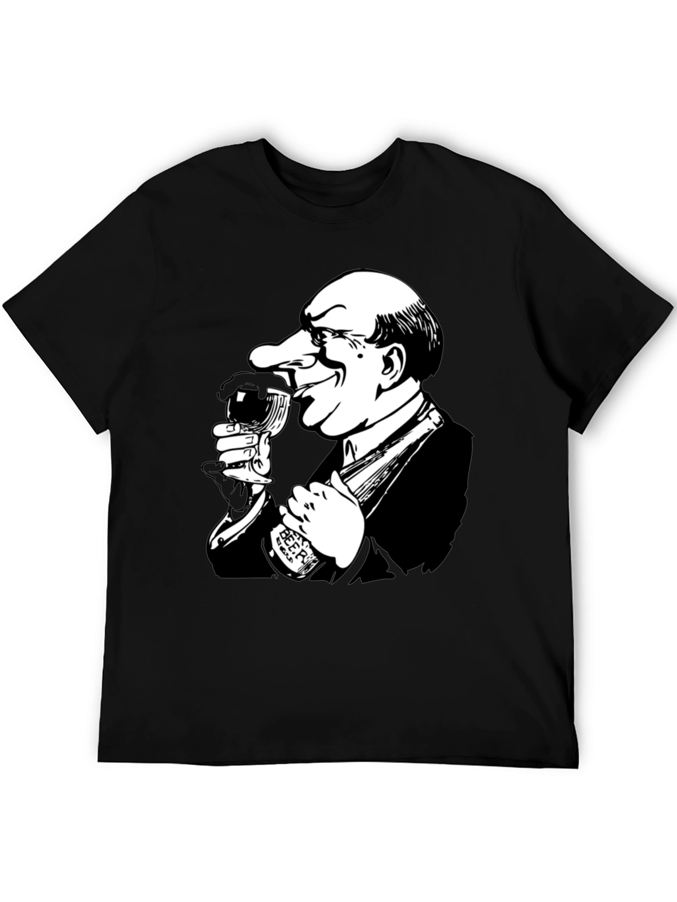 Drinking Cartoon Graphic T-Shirt