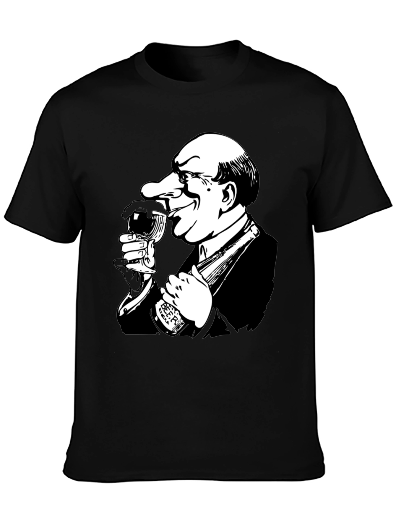 Drinking Cartoon Graphic T-Shirt