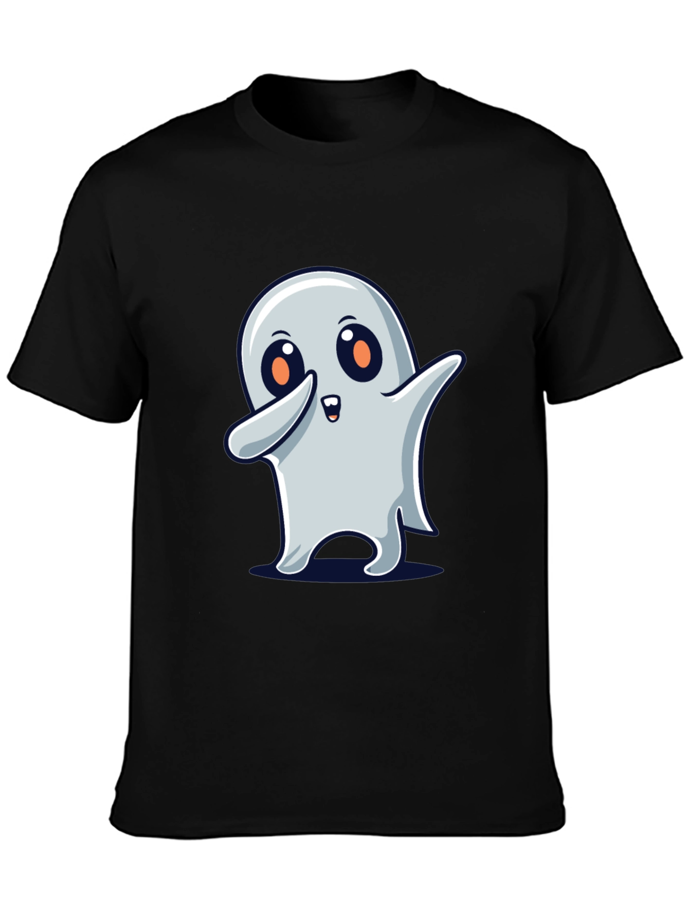 Cute Ghost Dab Halloween Black T-Shirt