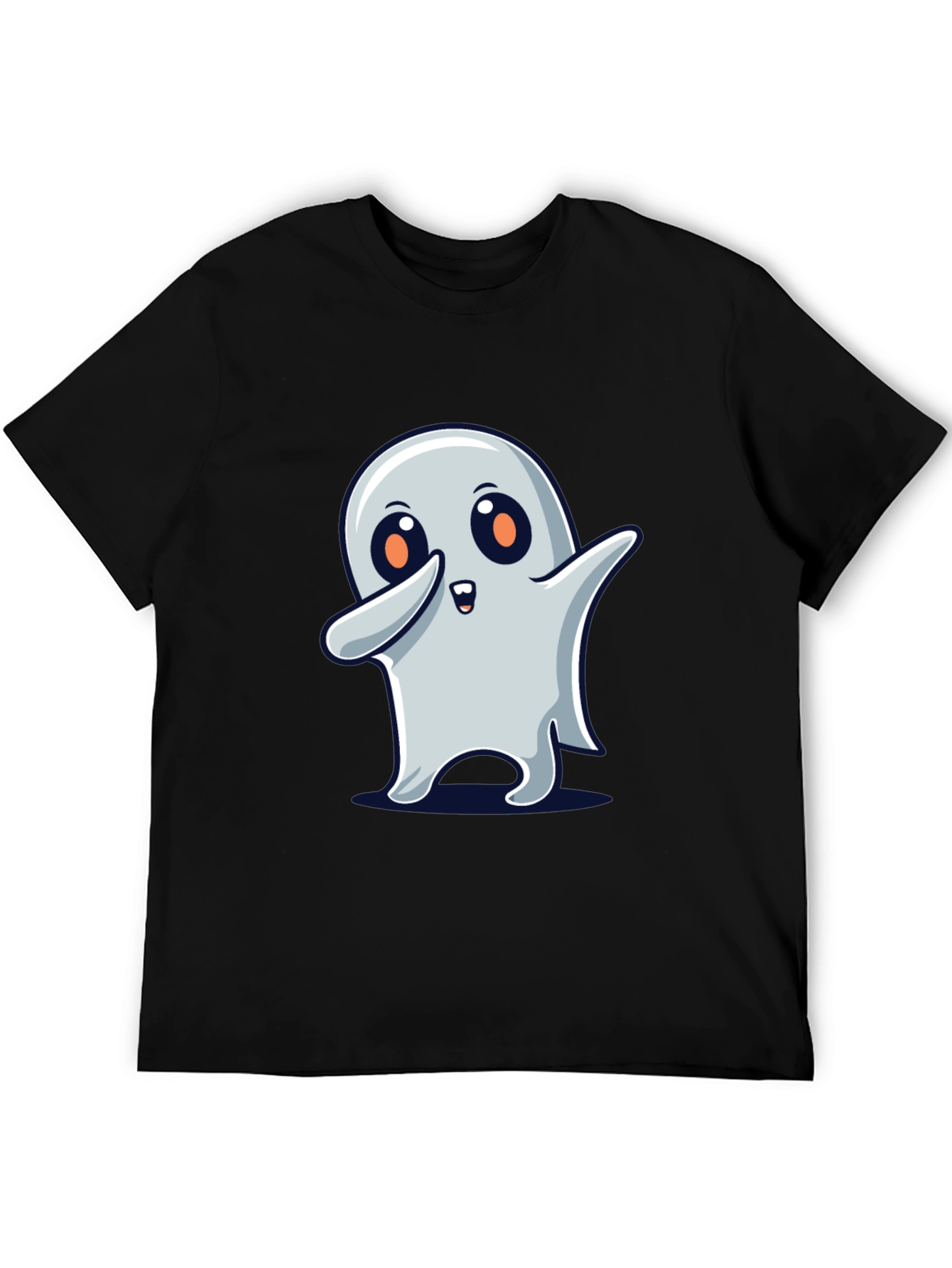 Cute Ghost Dab Halloween Black T-Shirt