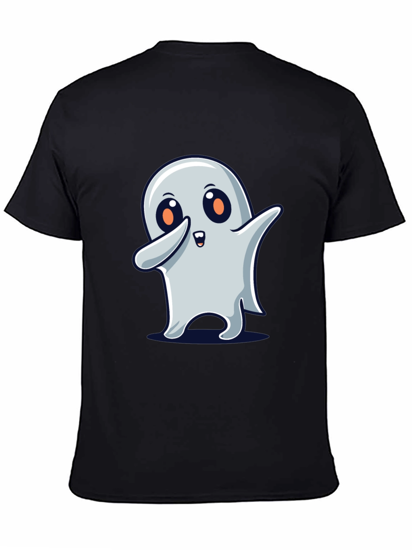 Cute Ghost Dab Halloween Black T-Shirt