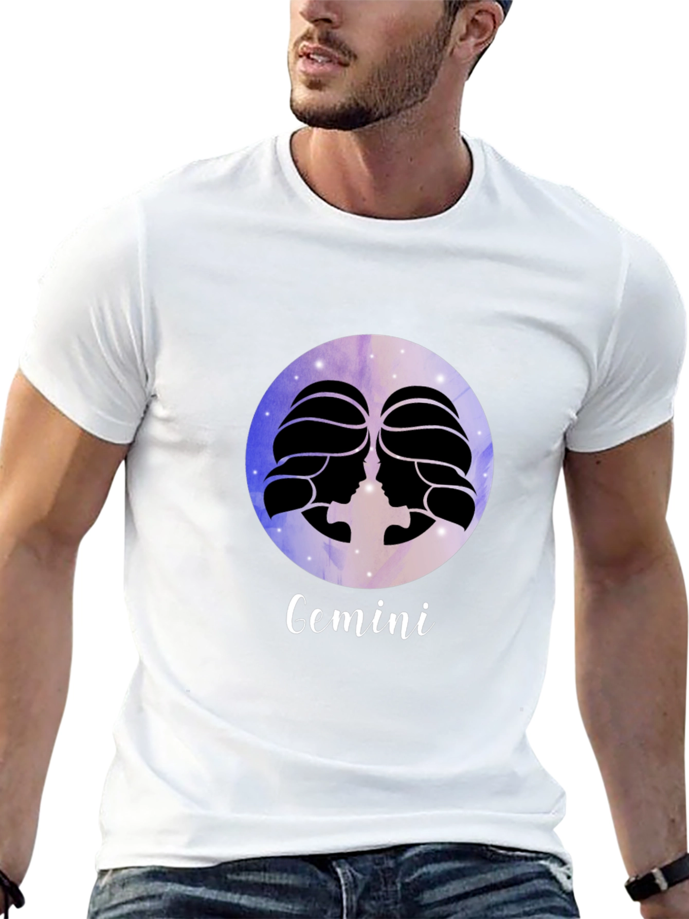 Gemini Zodiac Black T-Shirt