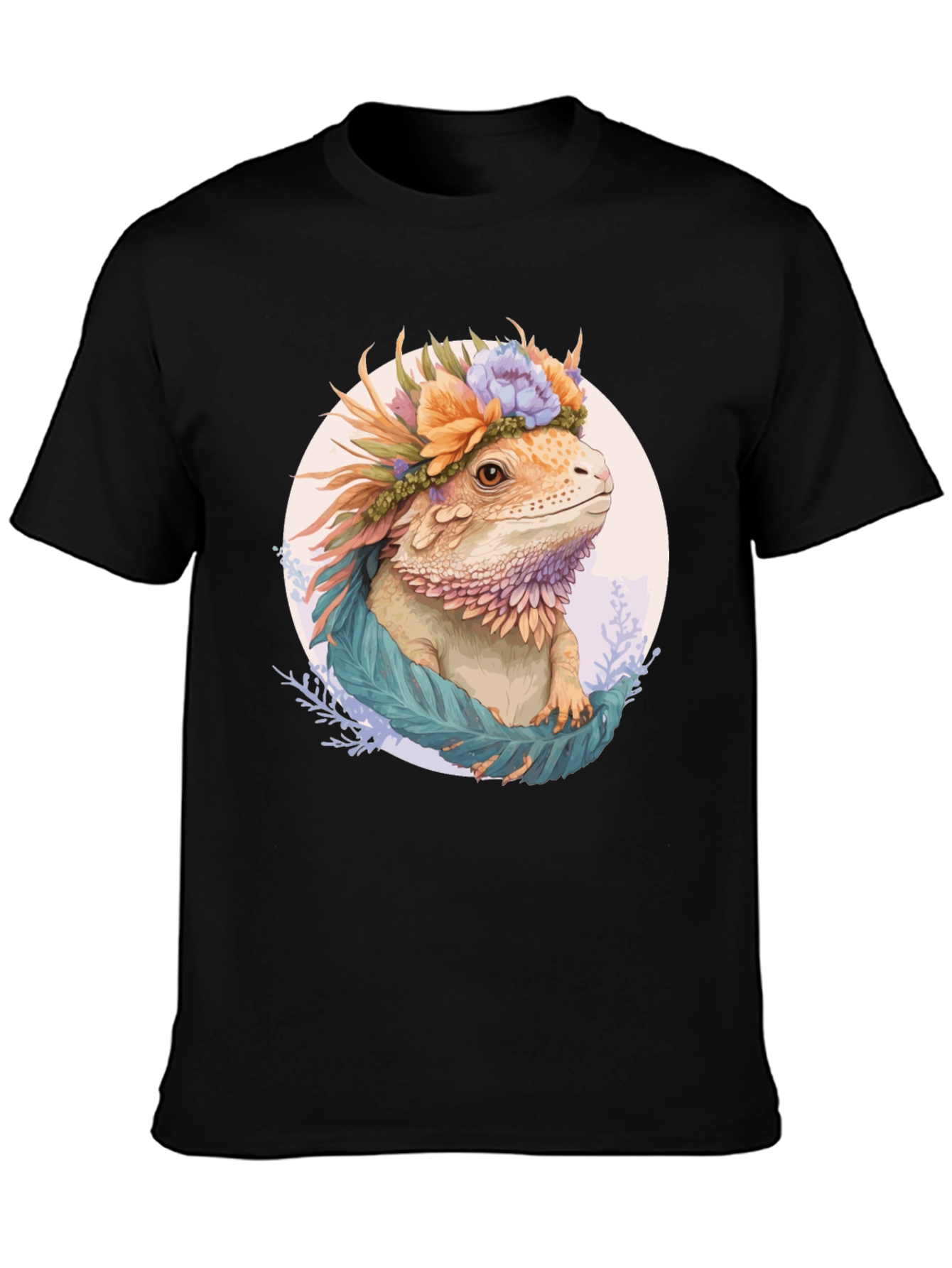 Bearded Dragon Floral Crown Graphic Tee