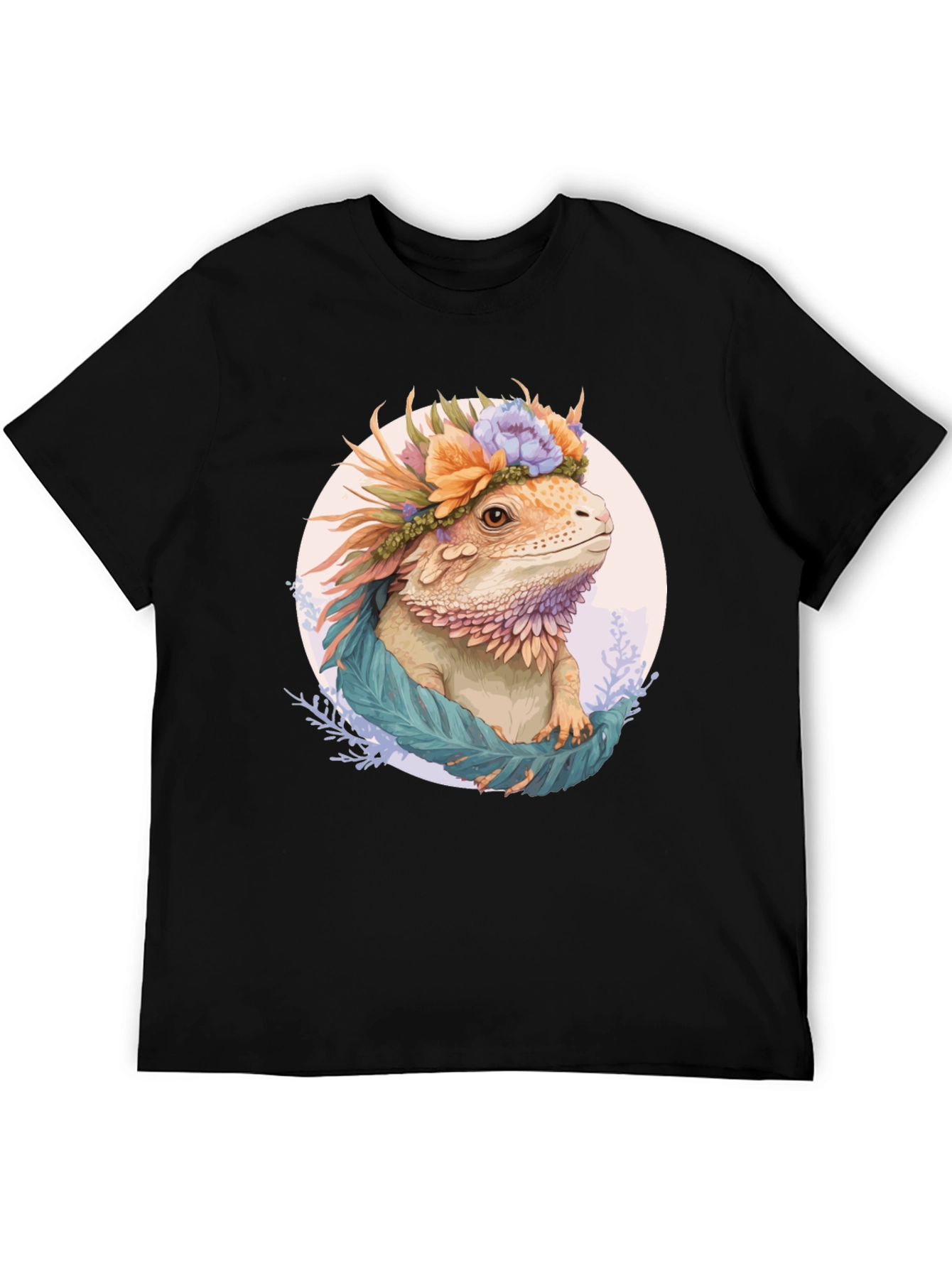 Bearded Dragon Floral Crown Graphic Tee