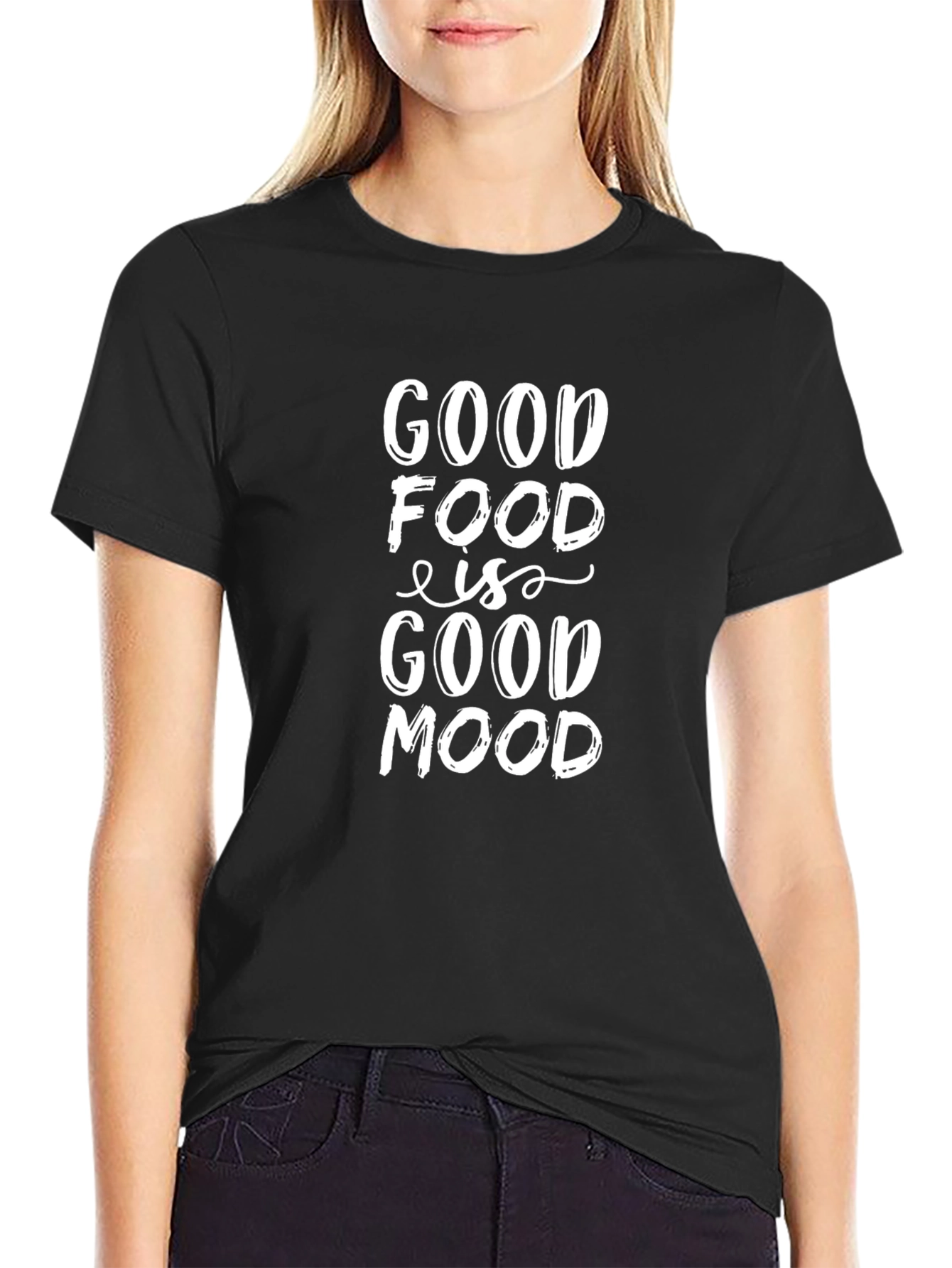Good Food Is Good Mood Black T-Shirt - Mens