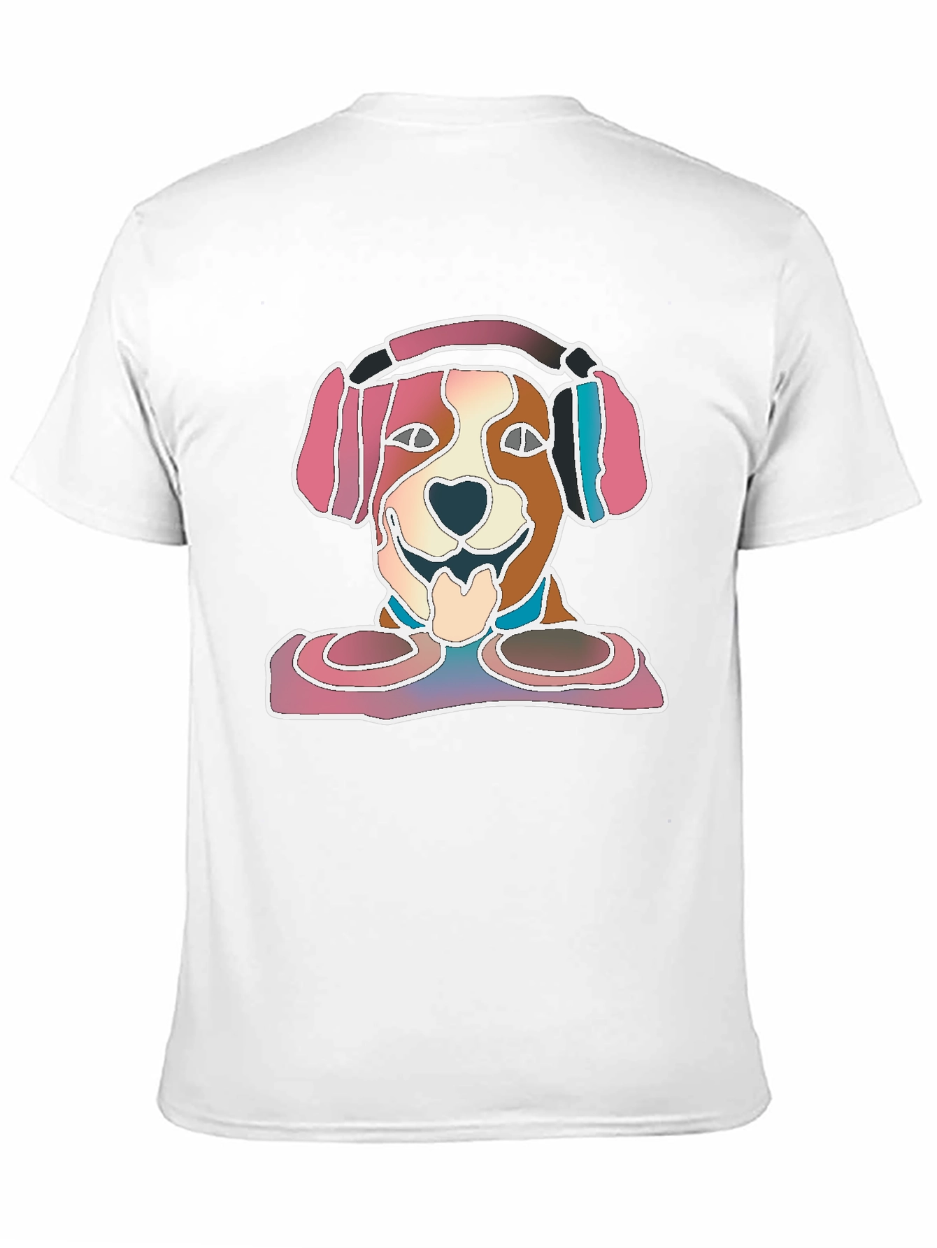 Dog with Headphones Graphic T-Shirt