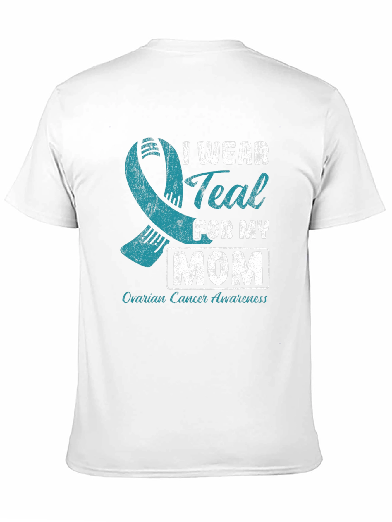 Teal Ribbon Ovarian Cancer Awareness T-Shirt