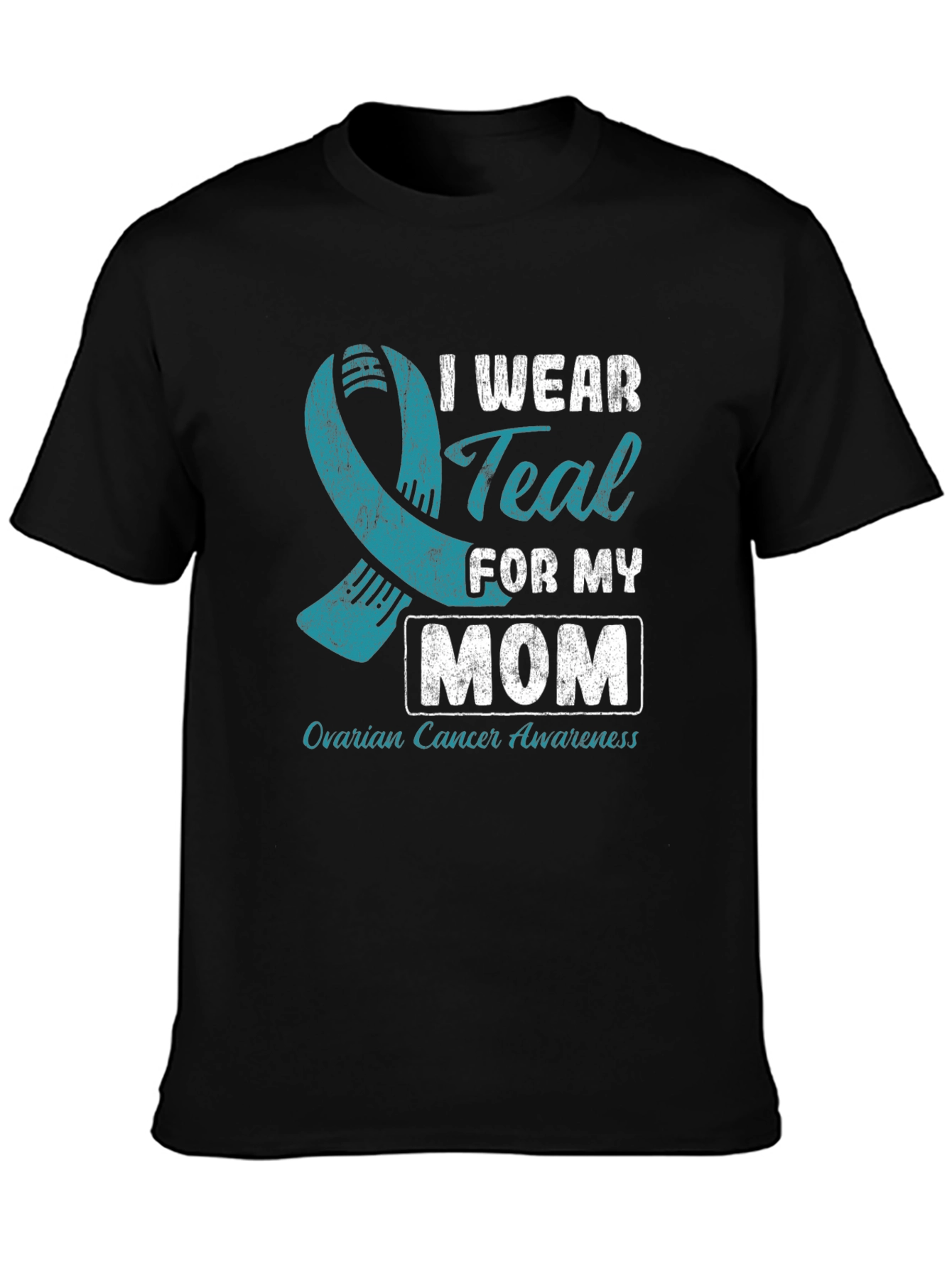 Teal Ribbon Ovarian Cancer Awareness T-Shirt