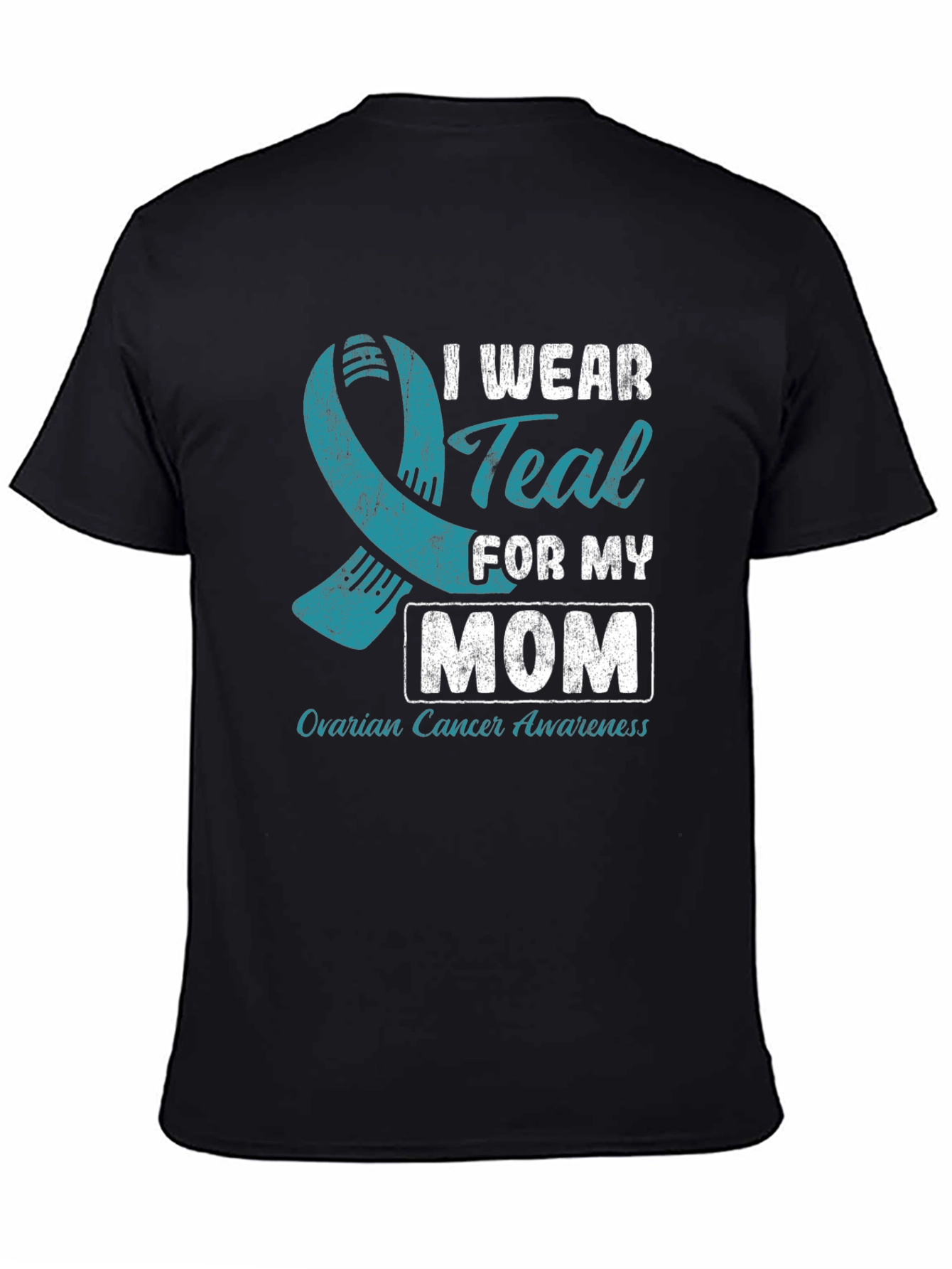 Teal Ribbon Ovarian Cancer Awareness T-Shirt