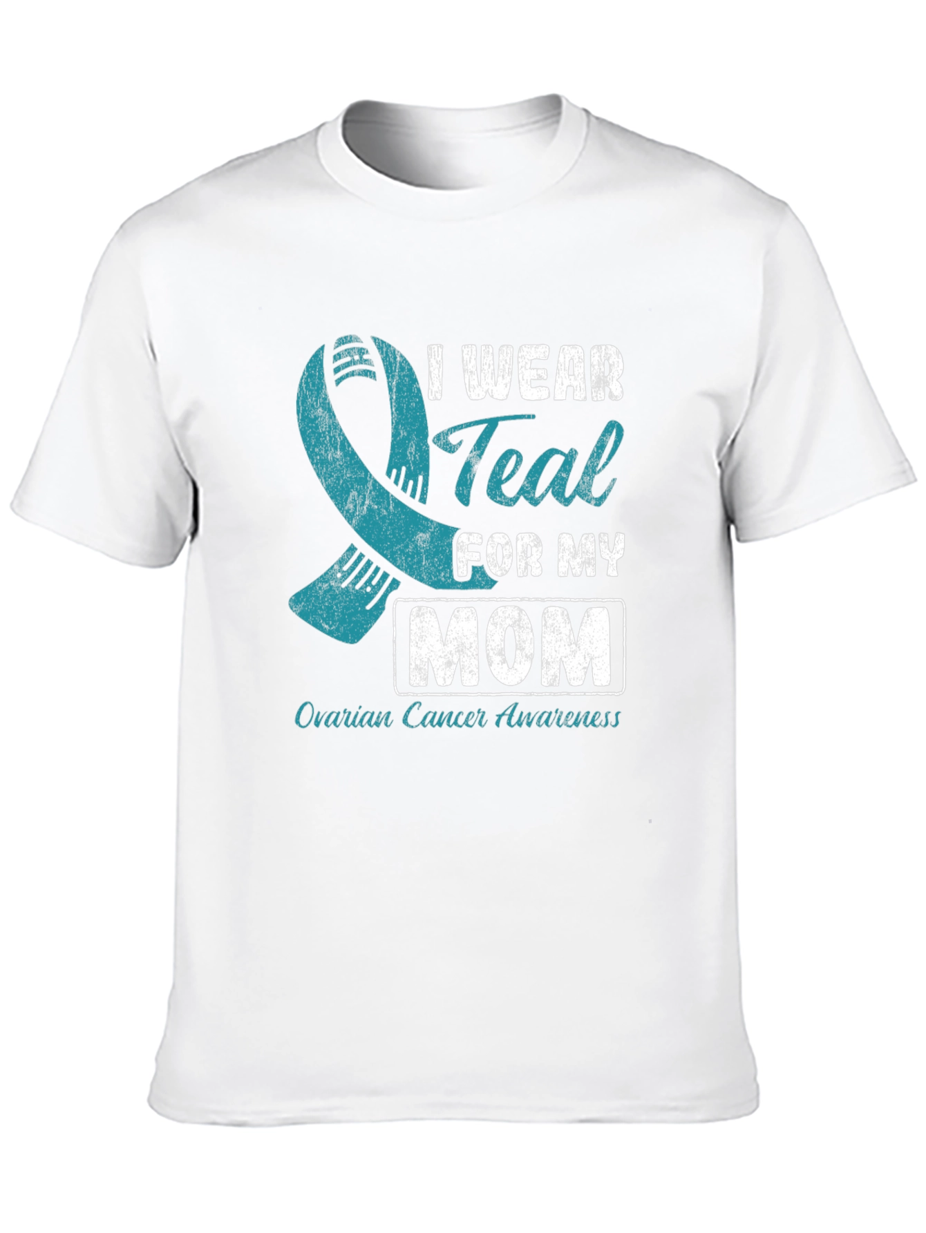 Teal Ribbon Ovarian Cancer Awareness T-Shirt