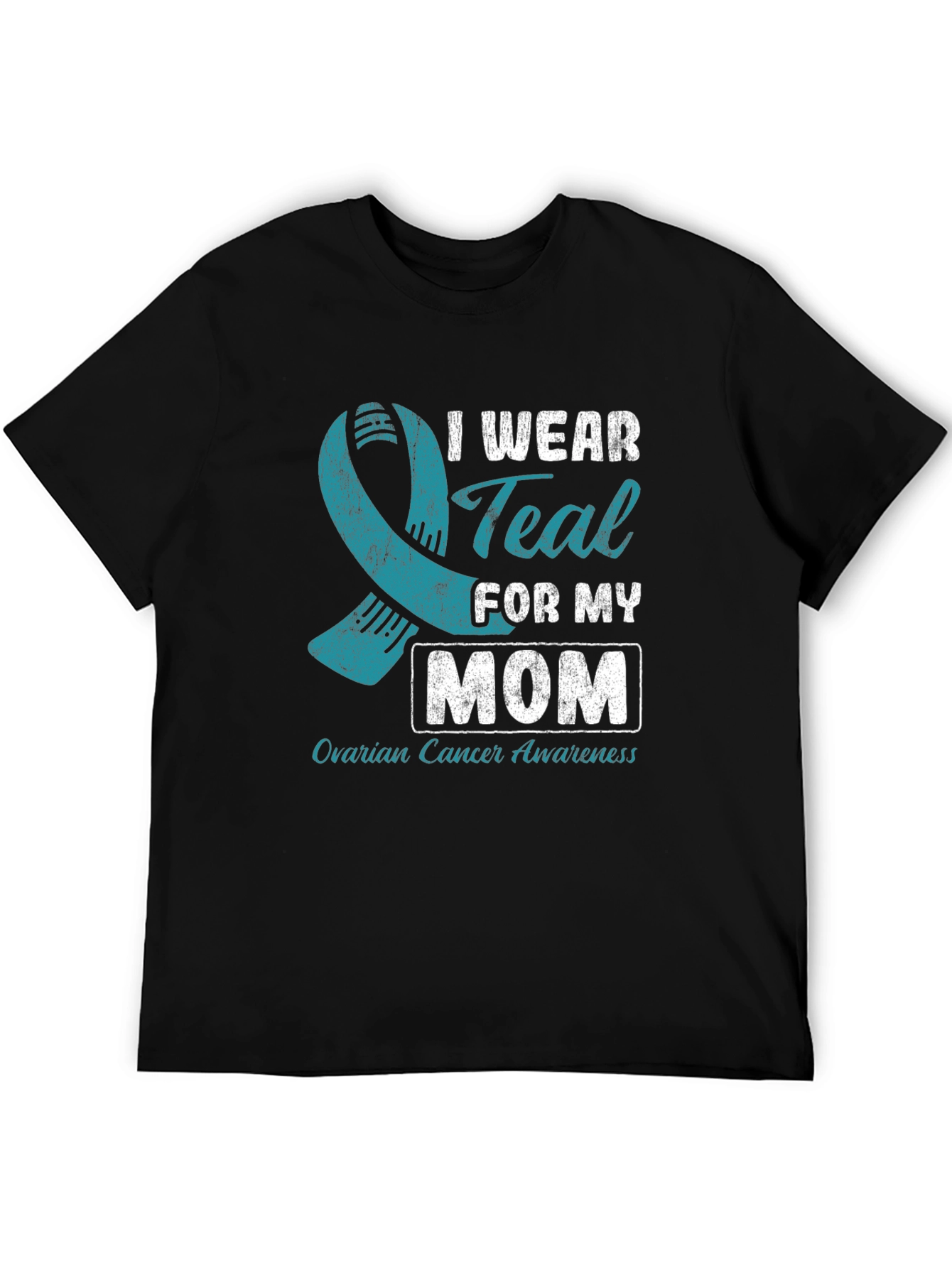Teal Ribbon Ovarian Cancer Awareness T-Shirt
