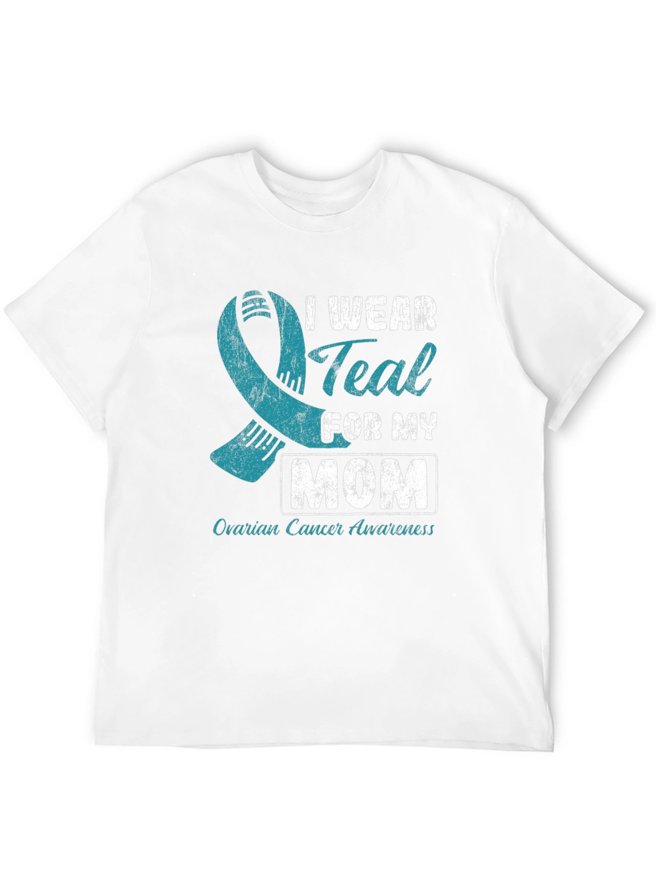 Teal Ribbon Ovarian Cancer Awareness T-Shirt