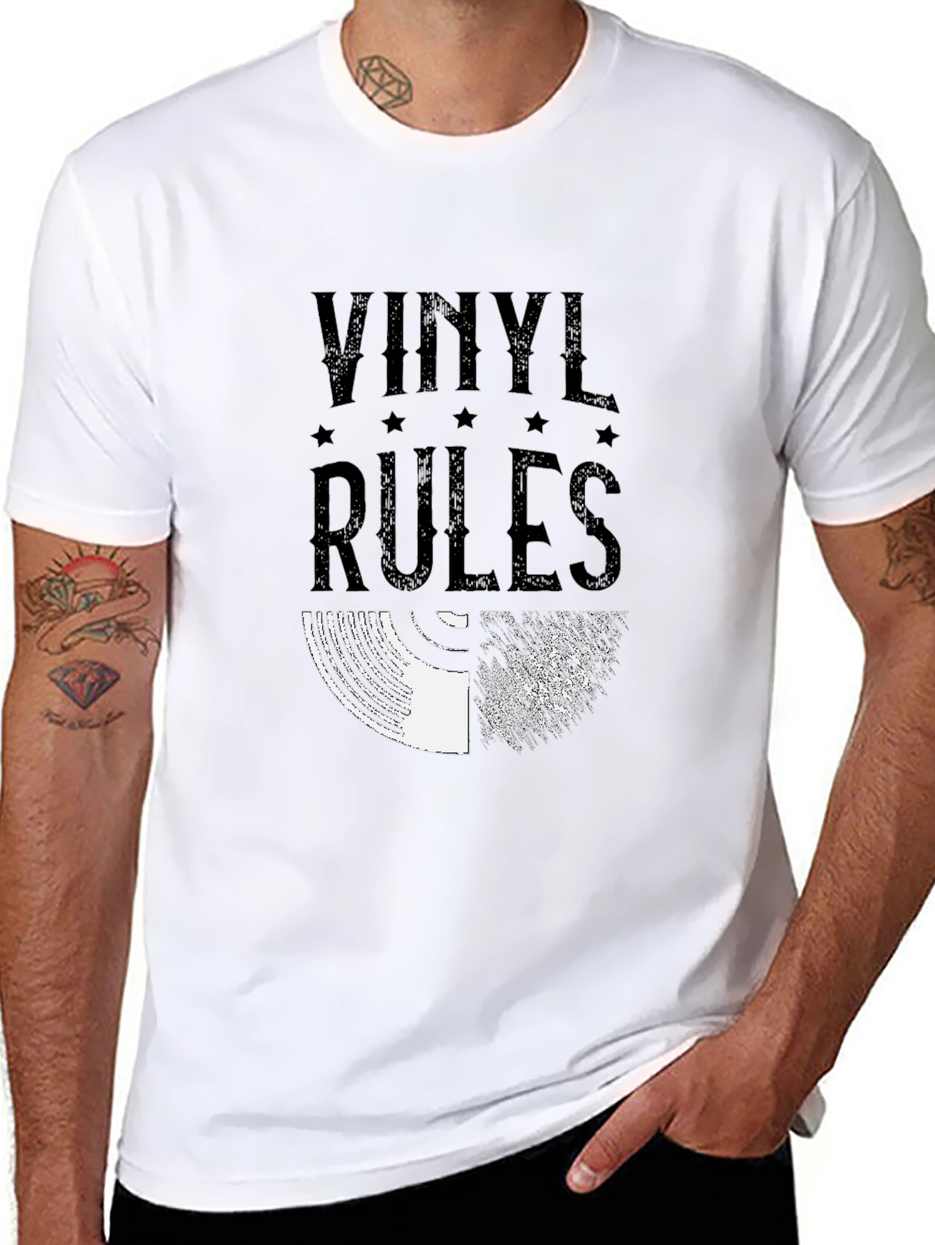 Vinyl Rules Black Graphic Tee