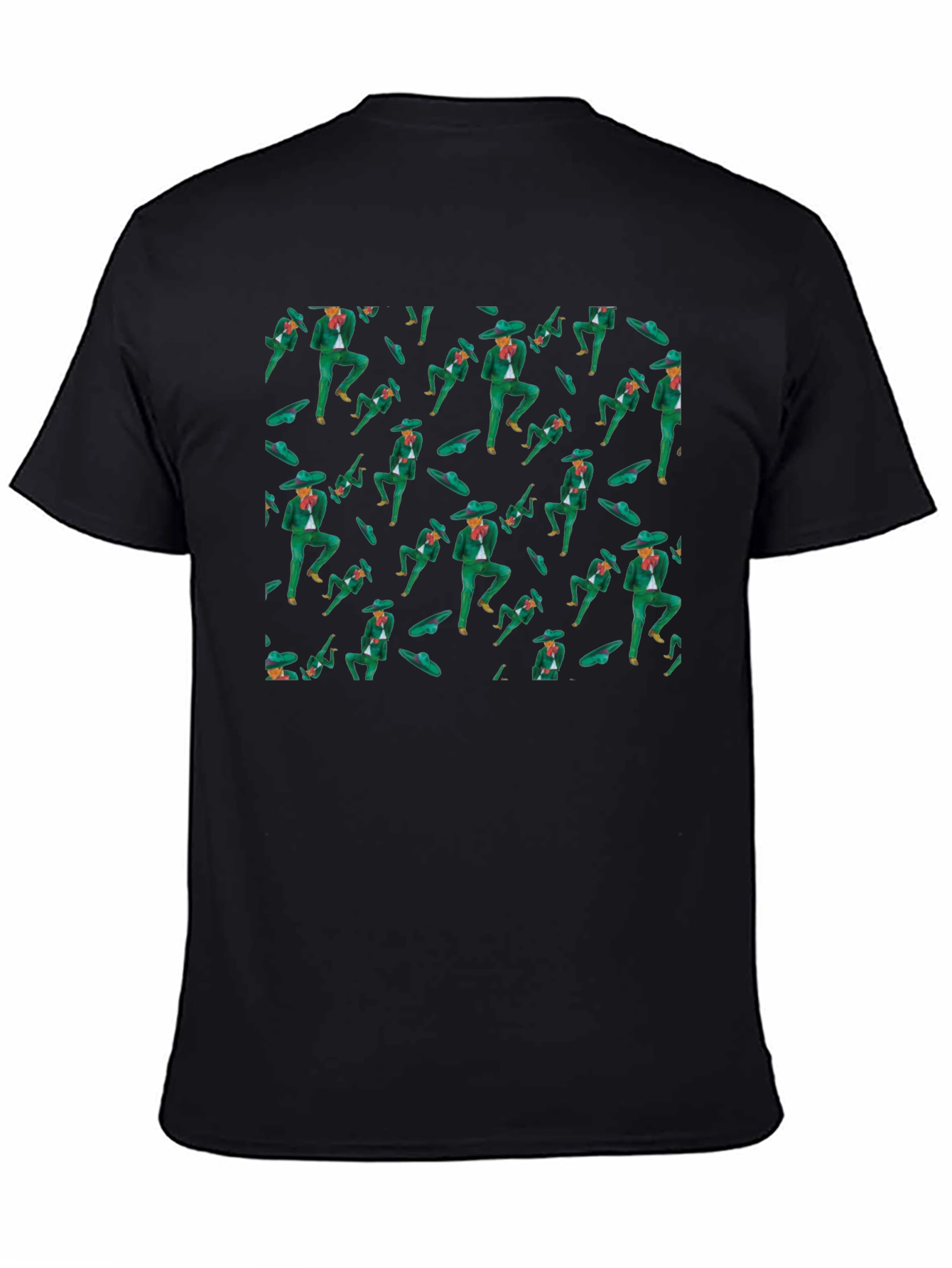 Mariachi Dancer Pattern Black T-Shirt