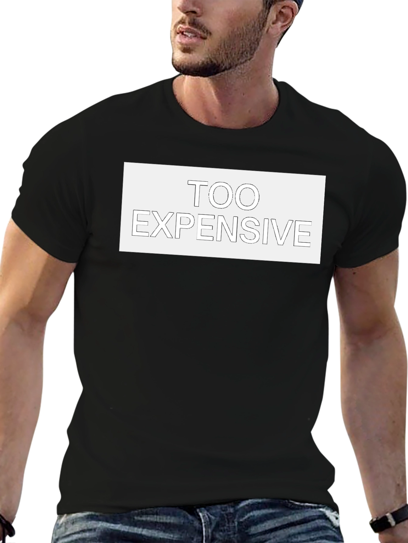 Too Expensive Graphic Tee - Mens Black Cotton T-Shirt