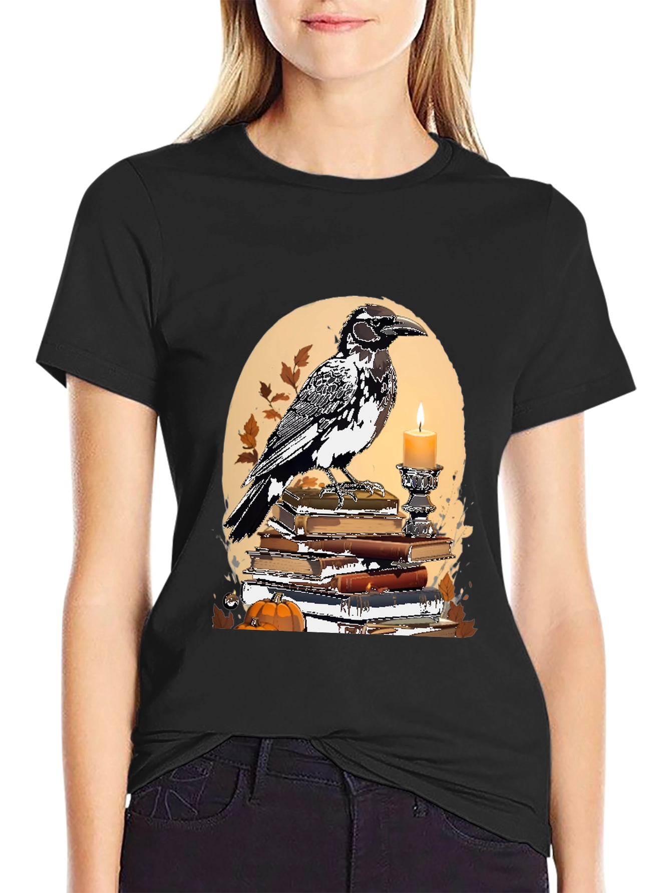 Raven and Books Graphic Tee