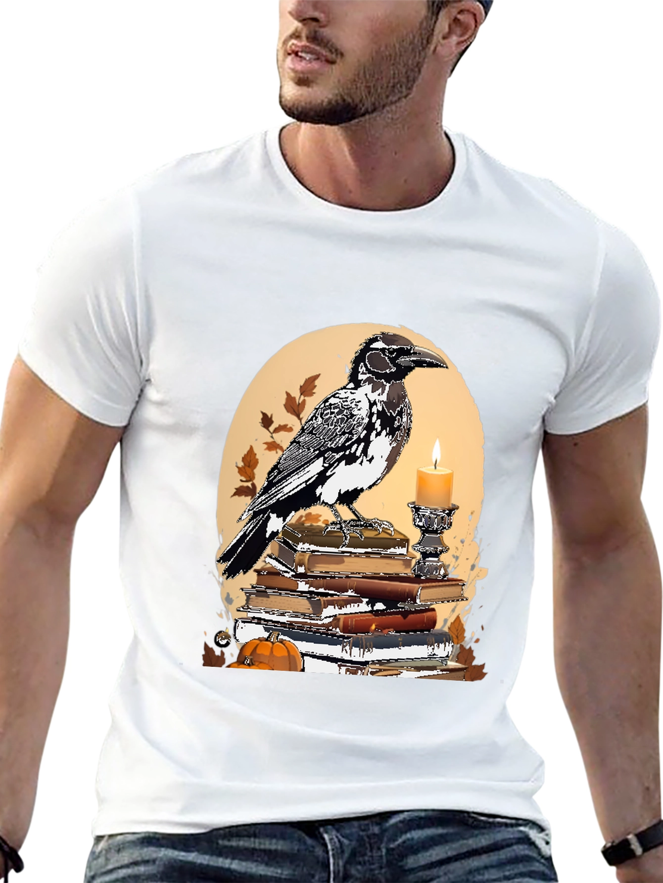 Raven and Books Graphic Tee