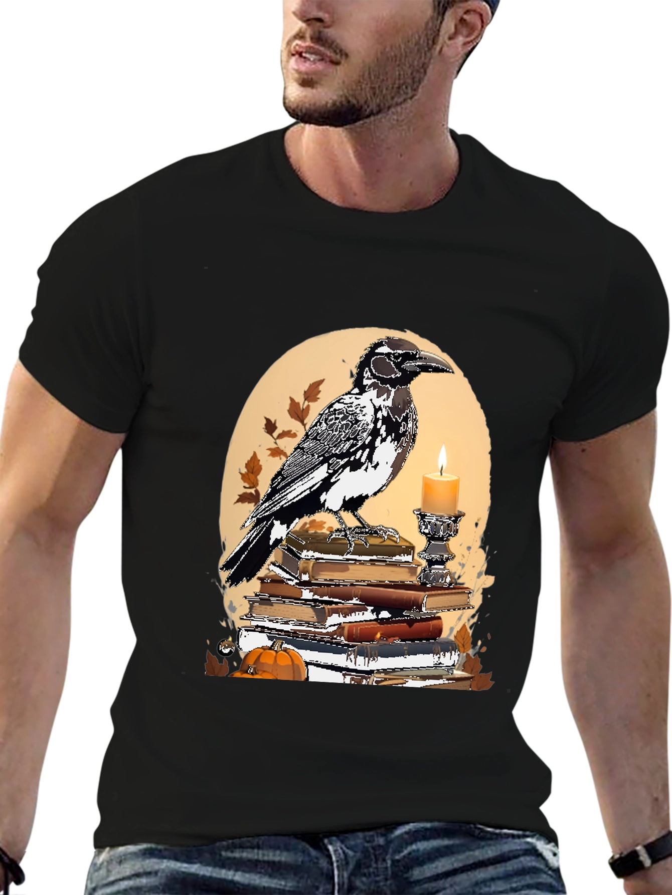 Raven and Books Graphic Tee