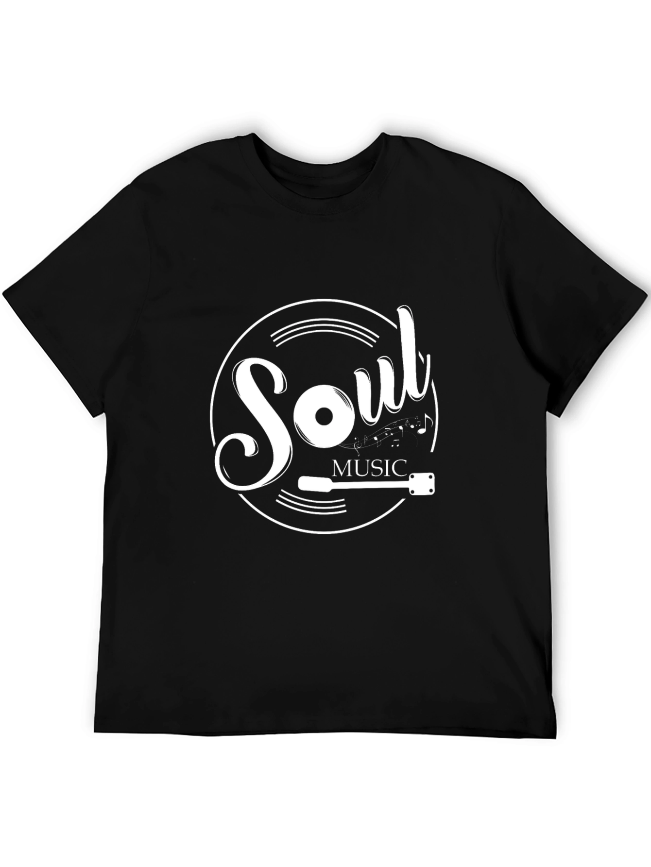 Soul Music Graphic Tee - Black Cotton Shirt