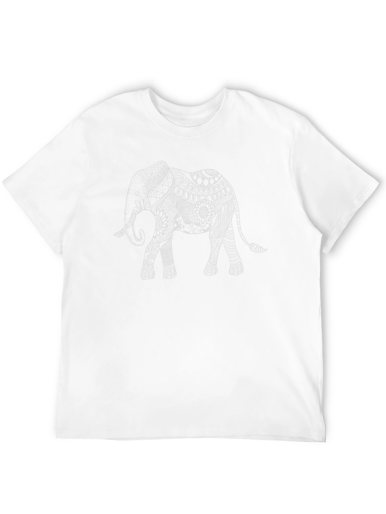 Elephant Art Print Black T-Shirt
